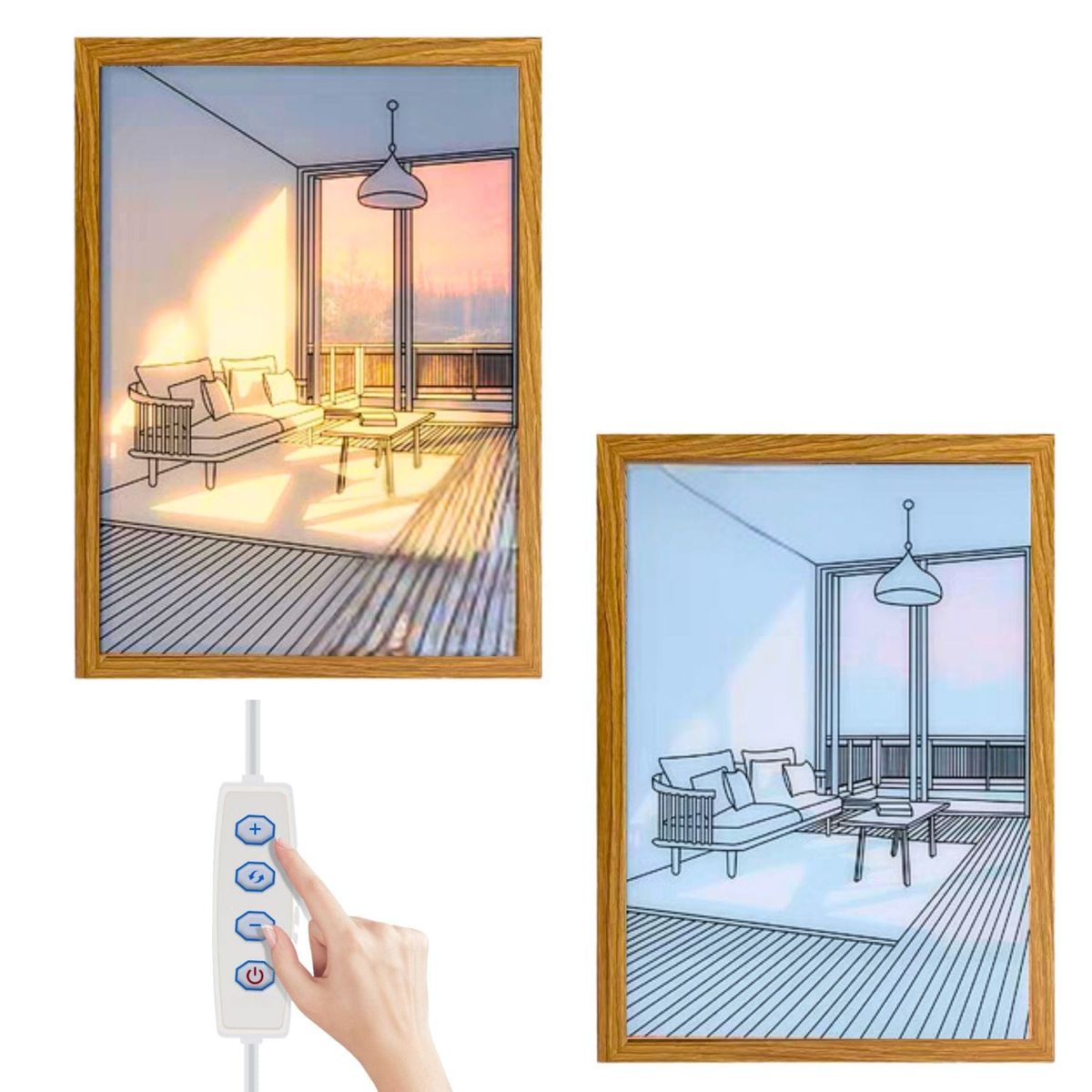 TREND - Cuadro LED 3D Tendencia Nordico Decoratico 3 modos de Luz Graduable