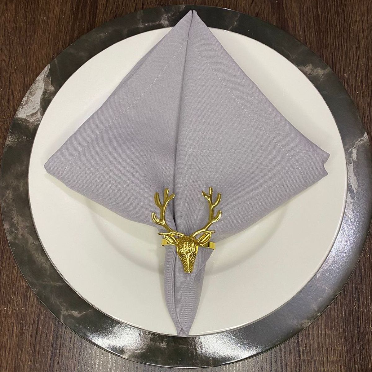 GENERICO - Servilletas de tela lino color gris plomo juego de 6 - 40 X 40cm