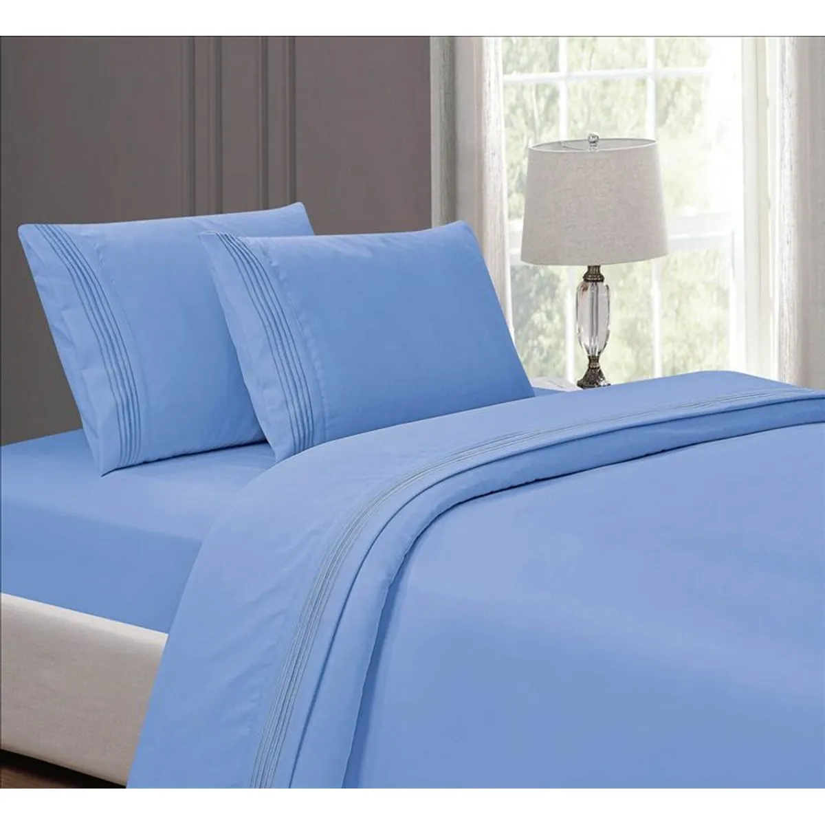 CASATEX - Juego de sabanas Queen 100% algodón con bordado