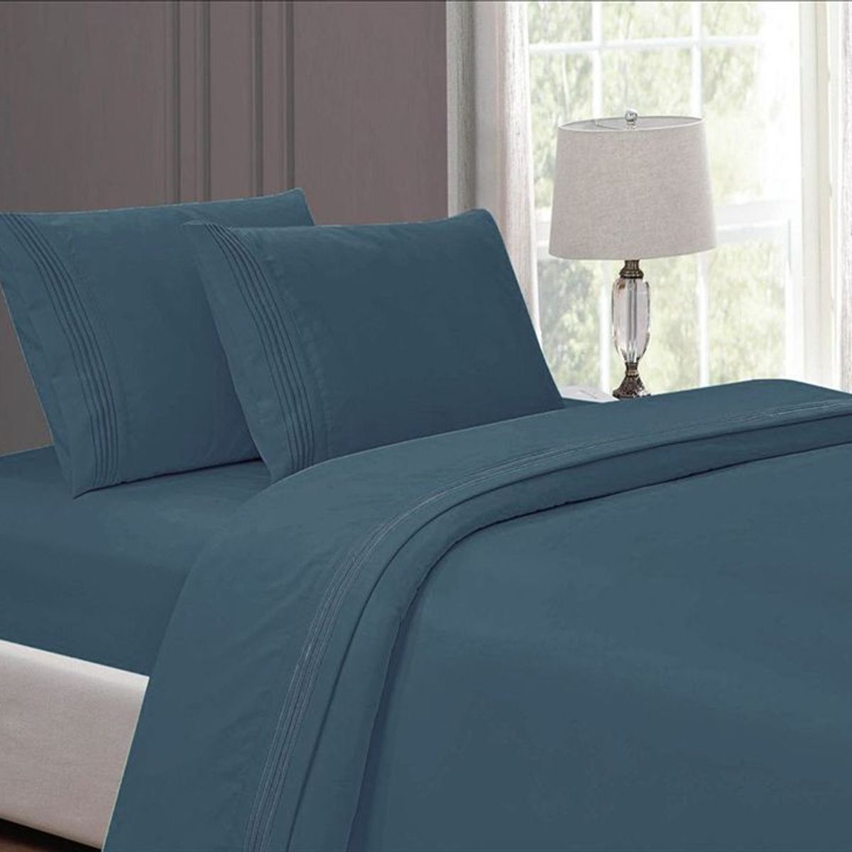 CASATEX - Juego de sabanas Queen 100% algodón con bordado