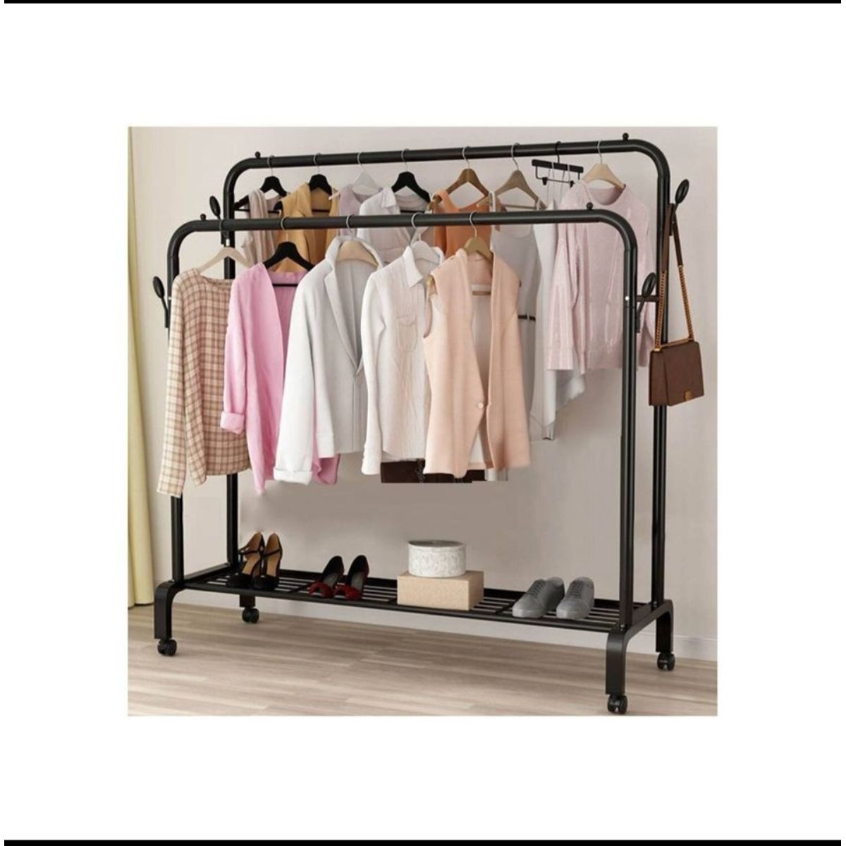 GENERICO - Estante Organizador Ropa Perchero Con Ruedas PB