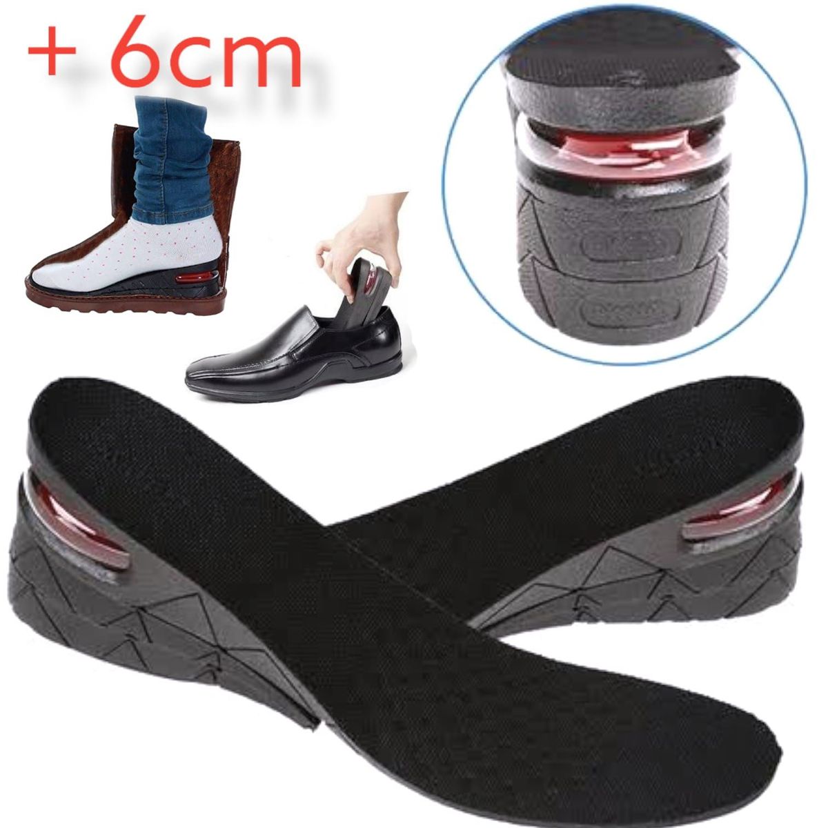 GENERICO - Plantilla Invisible Elevadora de Estatura Hasta 6 cm