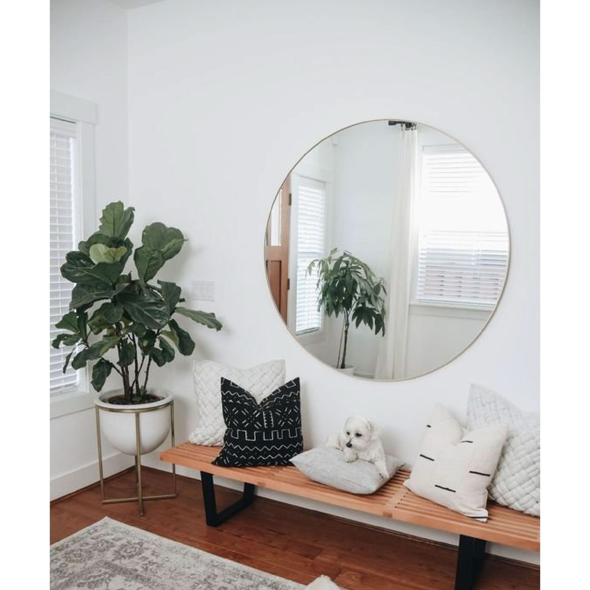 LUMINAR BRILLO & LUZ - Espejo circular de 100cm con borde pulido