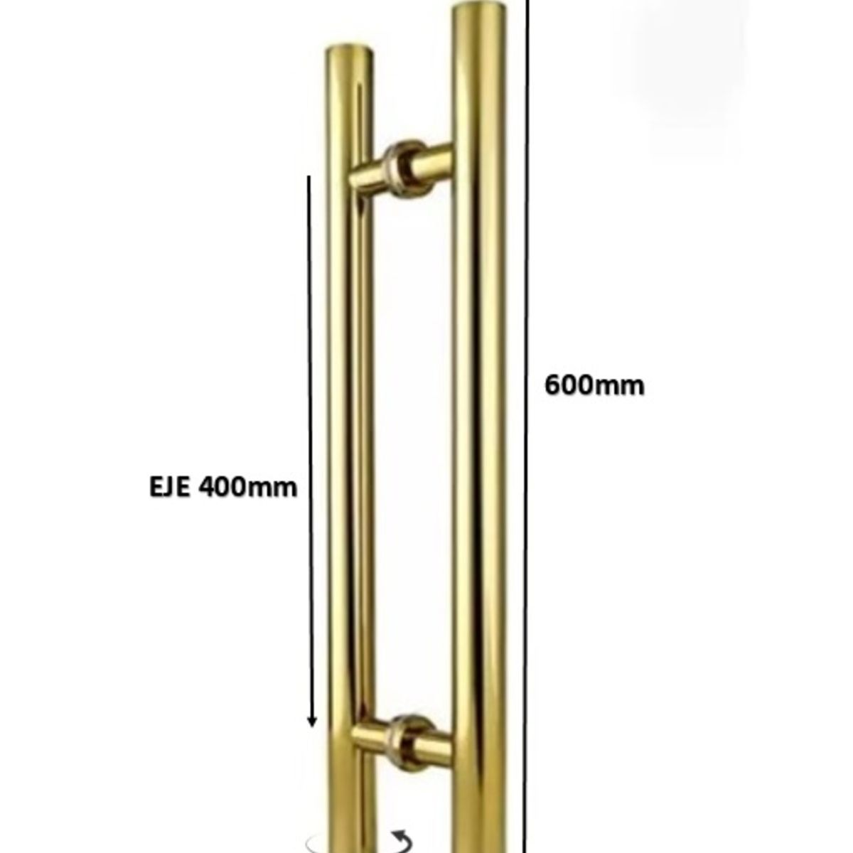 GREEN HOUSE - MANILLON - JALADOR - TIRADOR  H ACERO DORADO PUERTA VIDRIO 60cm