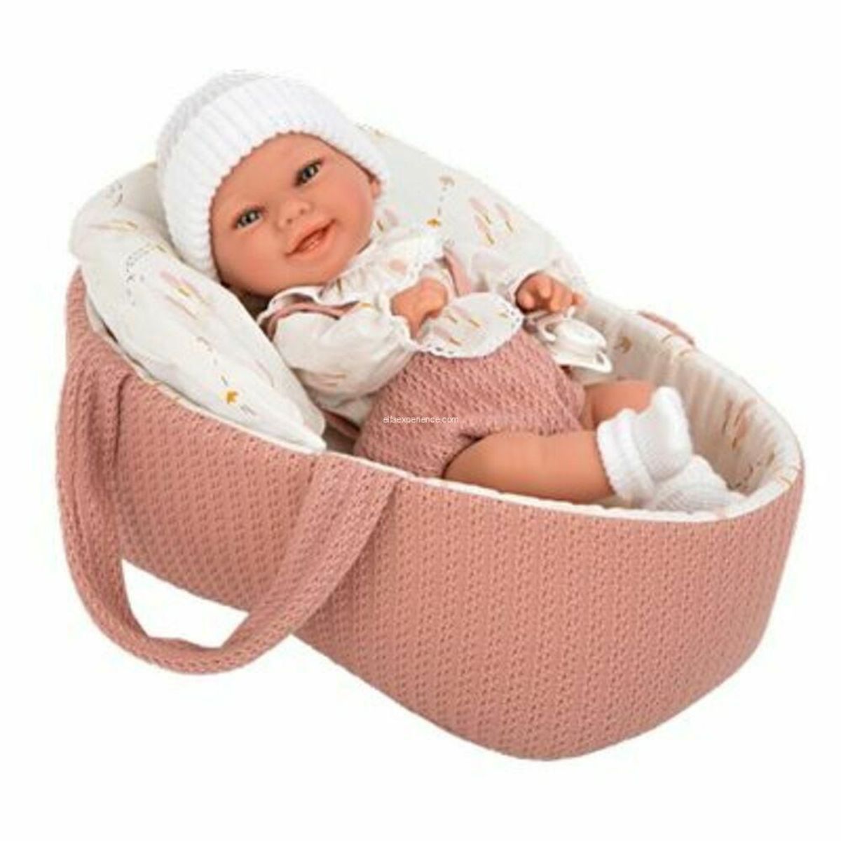 MUÑECAS REBORN - Muñeca ELEGANCE de 33 cm Babyto con ropita rosa y capazo
