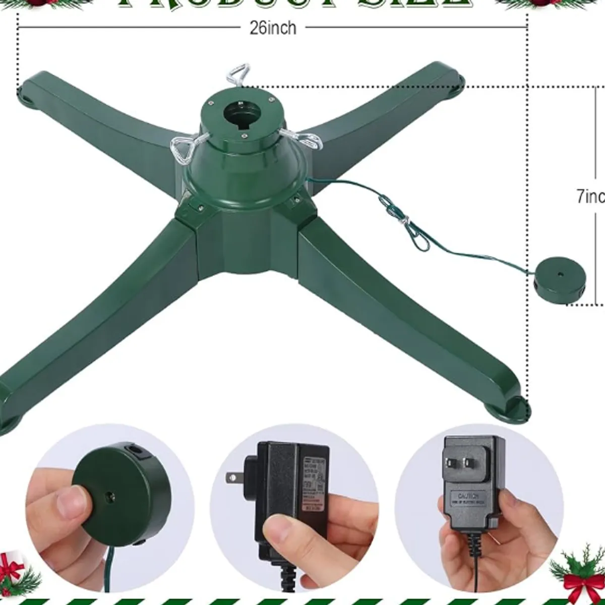 GENERICO - Base Giratoria 360 Para Árbol De Navidad musical de navidad