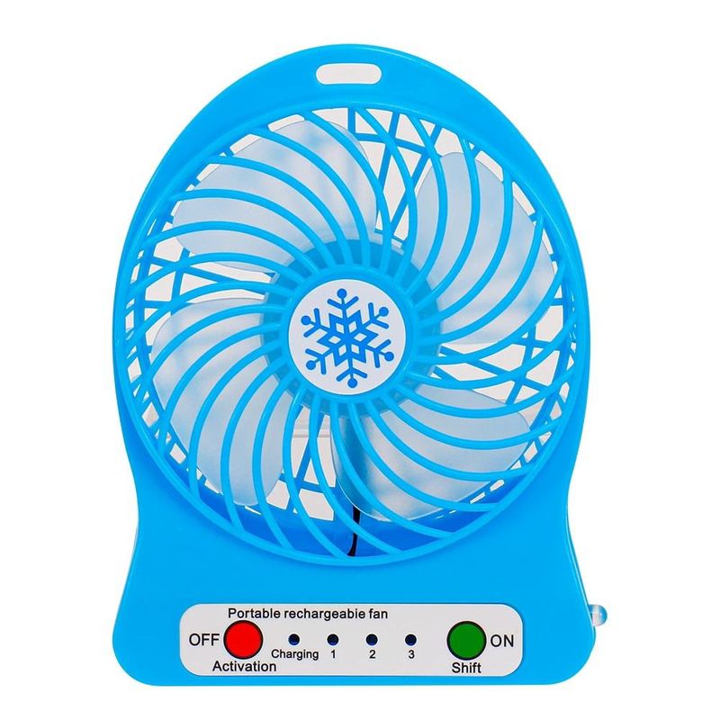 GENERICO - Ventilador portatil con bateria recargable AZUL