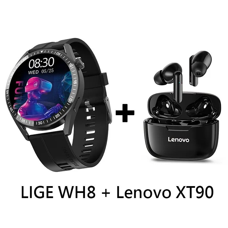 LENOVO - Audífonos Bluetooth Lenovo XT90 y Smartwatch WH8 reloj inteligente