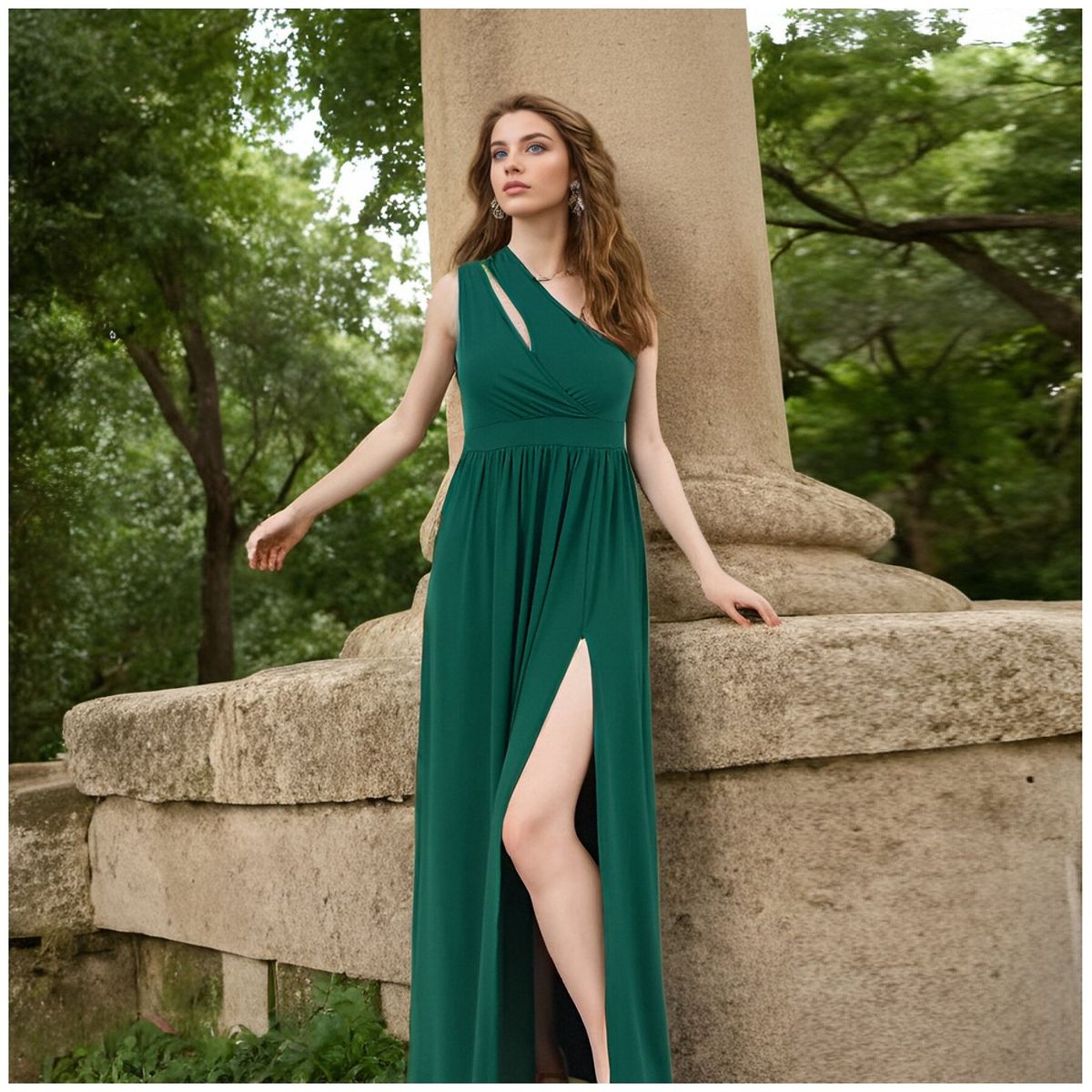 RINODERINA - Vestido Elegante Largo Verde Moda Mujer RinoDeRina - Regalo