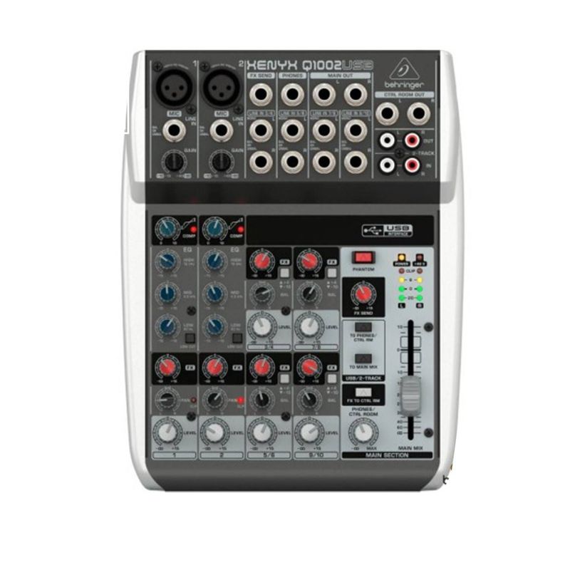 BEHRINGER - Mezcladora de 10 Entradas Behringer XENYX Q1002USB e Interfaz de Audio