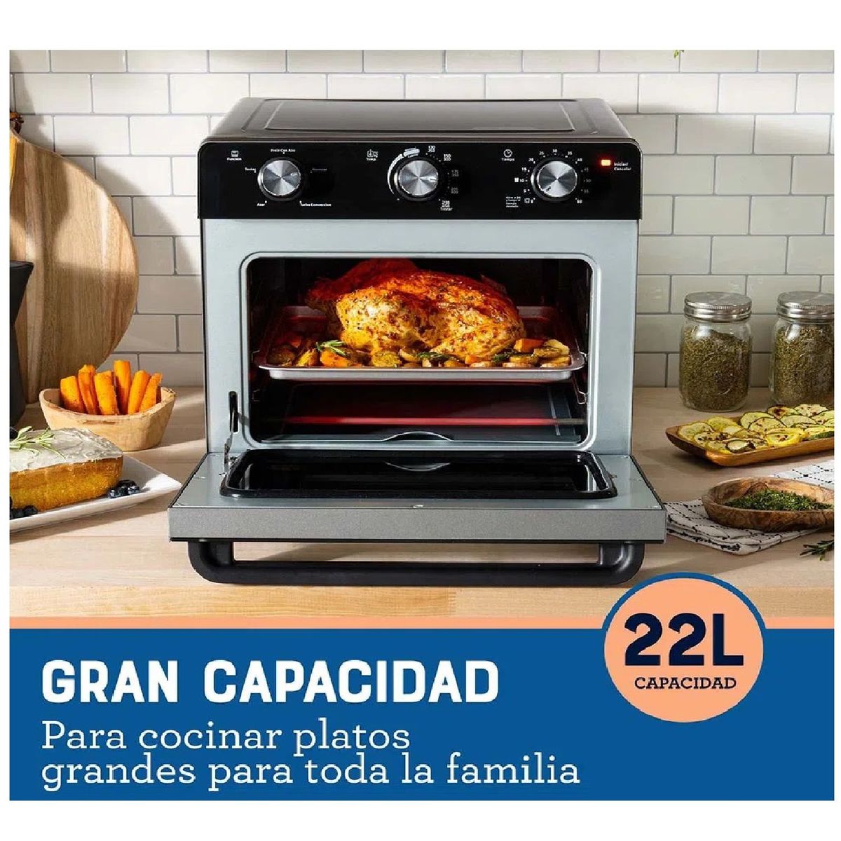 OSTER - Horno con Freidora de Aire 22L Oster TSSTTVMAF1NS 053