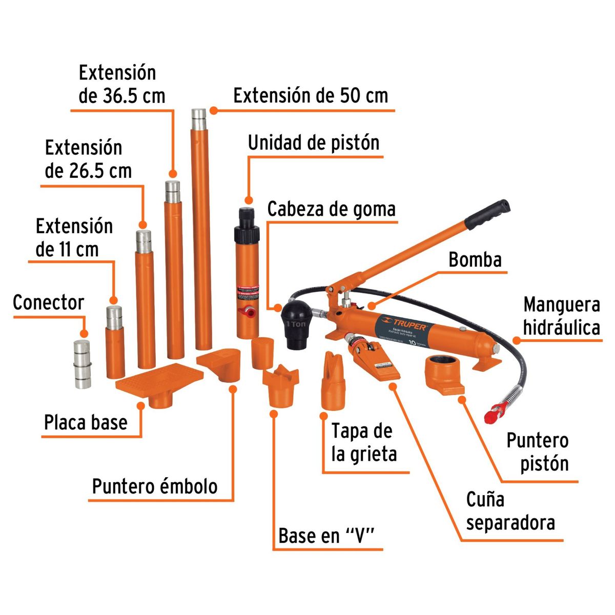 TRUPER - Expansor Hidráulico 10 toneladas TRUPER
