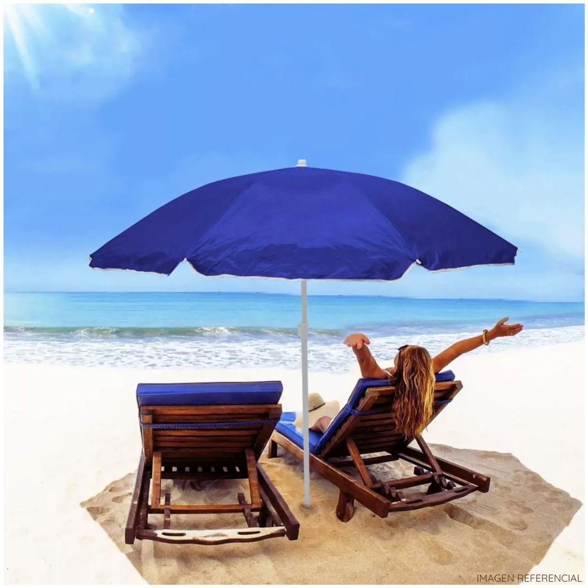 GENERICO - Sombrilla de playa jardín protectora de rayos solares