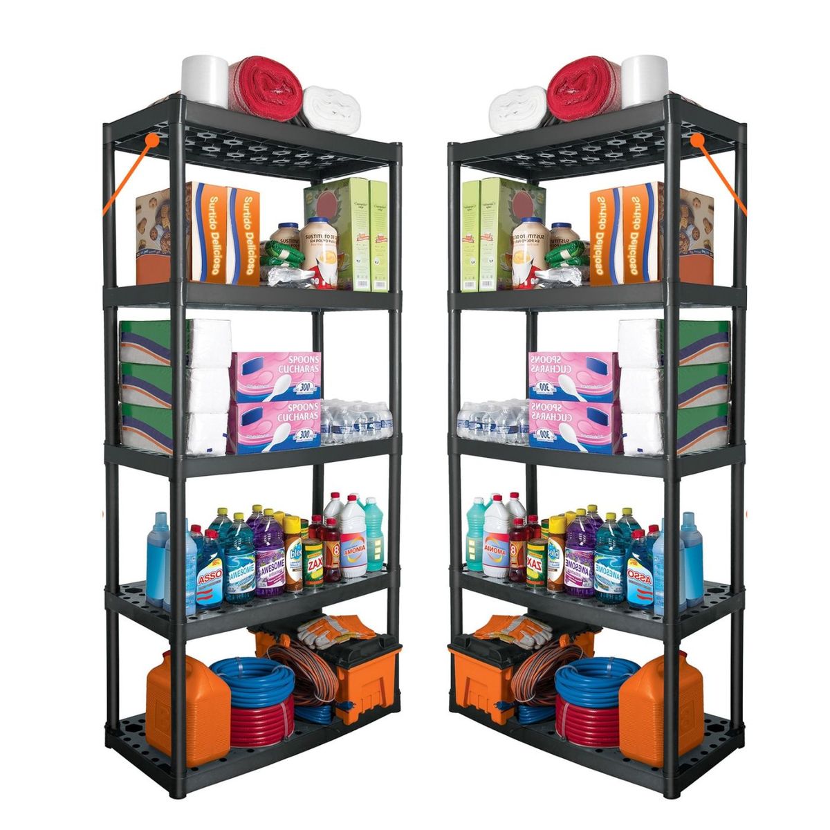 TRUPER - Estante plástico uso rudo 5 repisas,2 PiezasTruper