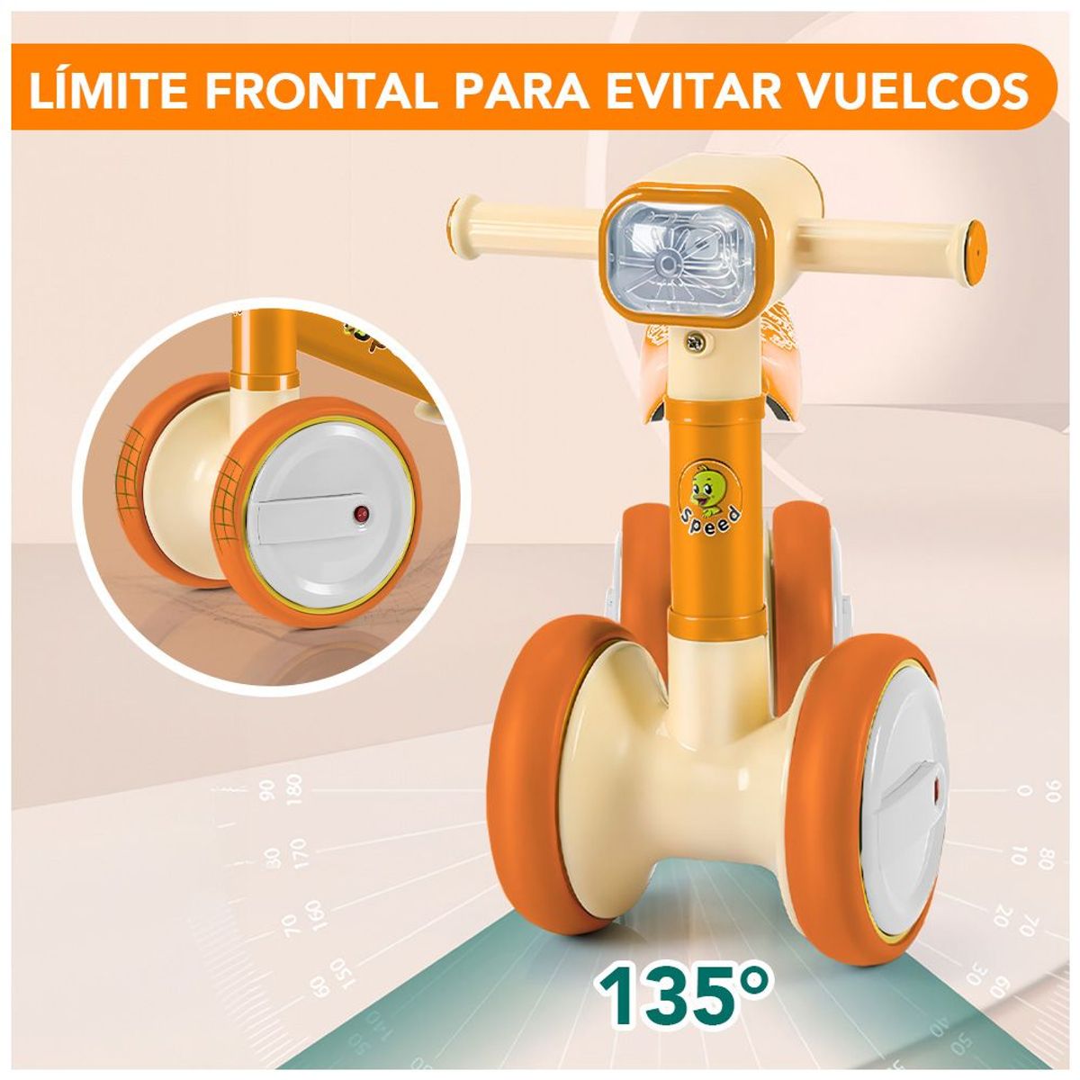 KELLER - Correpasillos Bicicleta de Equilibrio Musical Niños NJ CS3