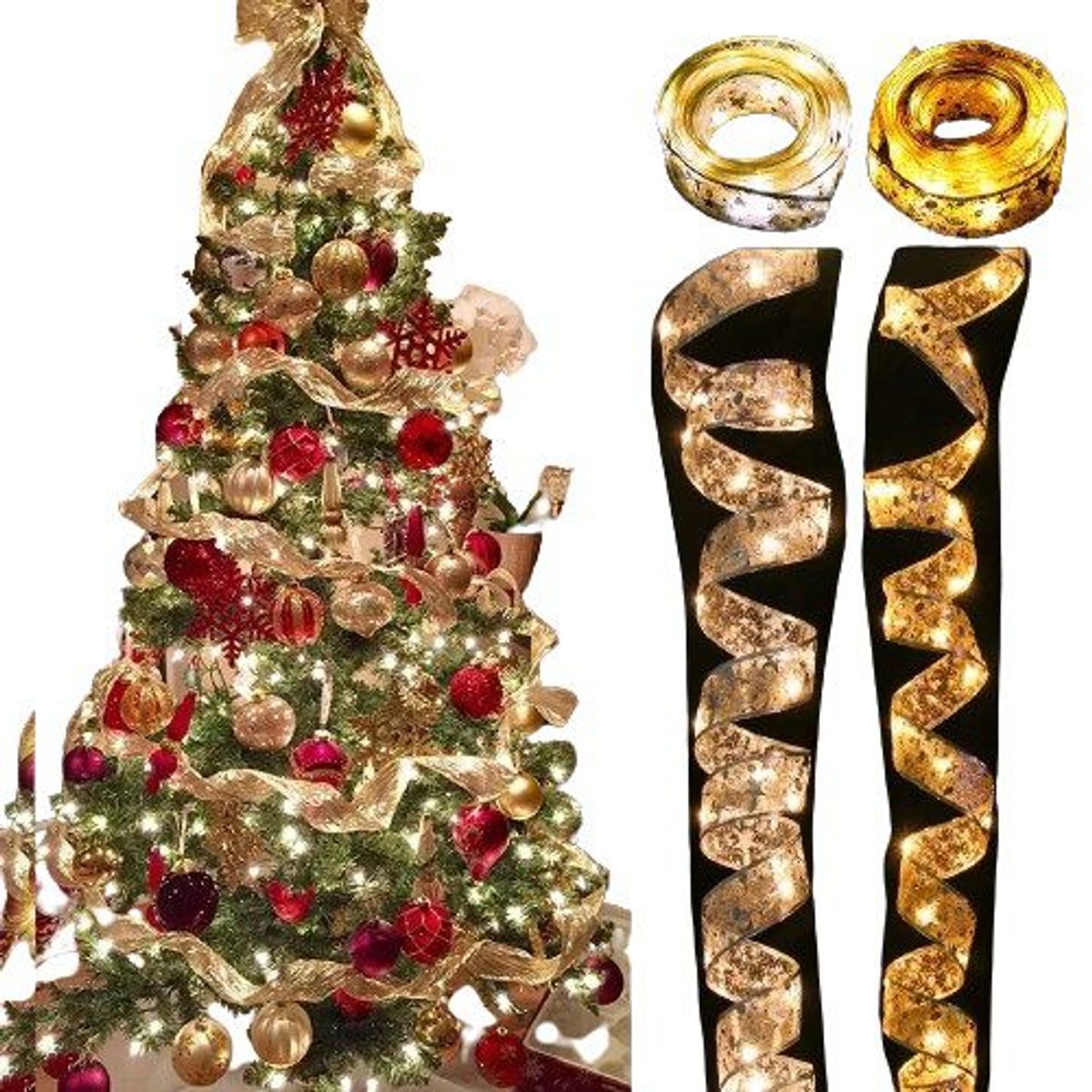 GENERICO - Cinta Luz guirnaldas Navidad Decoración Hogar Adorno pilas AA Genieka