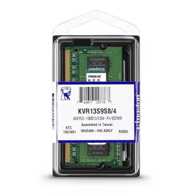 KINGSTON - Memoria ram kingston 4gb ddr3 1600mhz para laptop