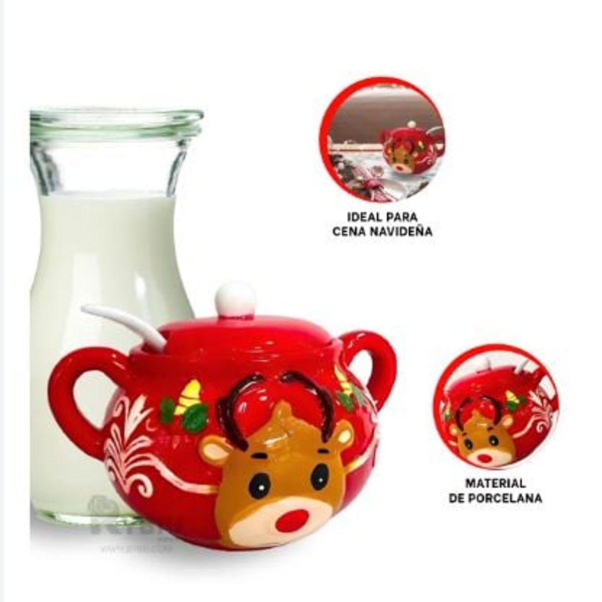 GENERICO - Azucarero Navideño Con Cuchara