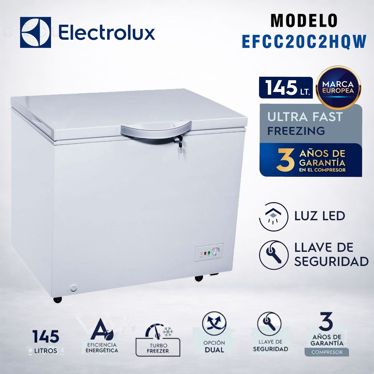 ELECTROLUX - Congelador Electrolux Horizontal Frost 145 Litros EFCC20C2HQW