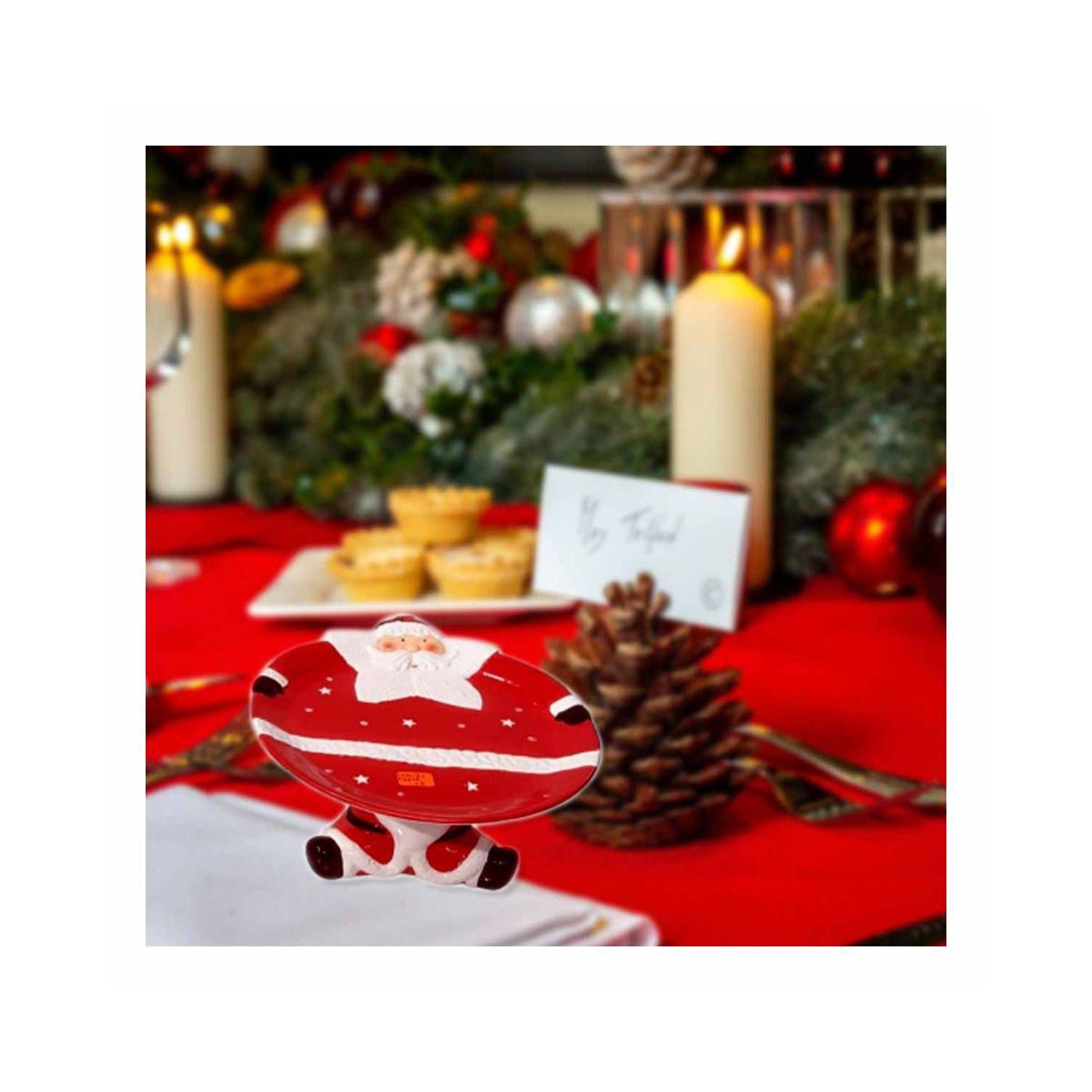 GENERICO - Porta Torta Navideño con Diseño Papa Noel