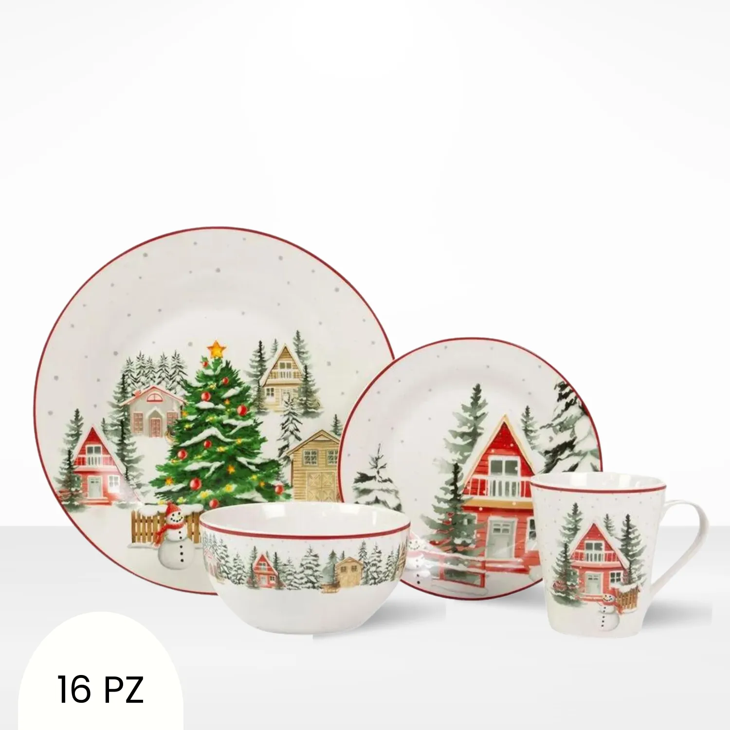 Vajilla Navideña Villa Navidad x 16 piezas Sodimac Perú