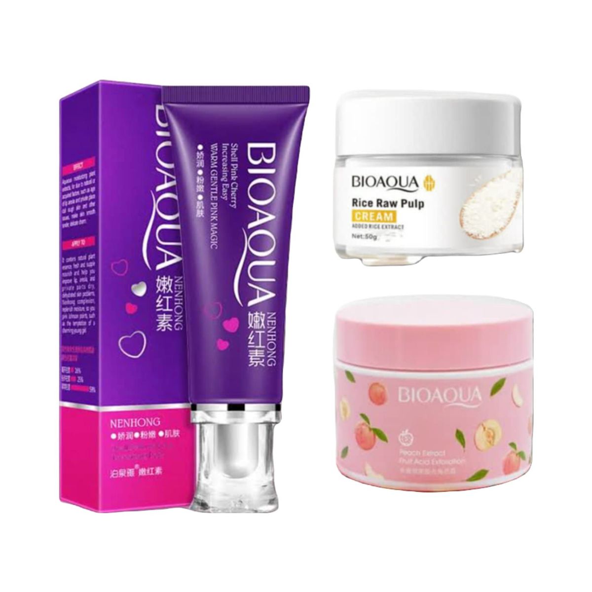 BIOAQUA - PACK CREMA ACLARANTE DE ARROZ DESPIGMENTANTE Y EXFOLIANTE BIOAQUA