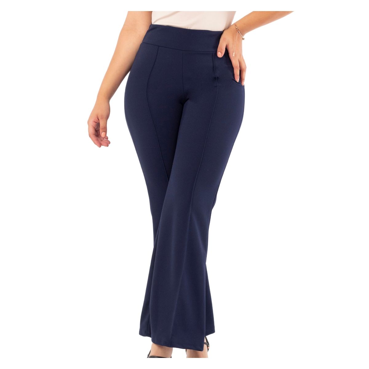 GENERICO - Pantalón Palazzo Scuba Marina Mujer