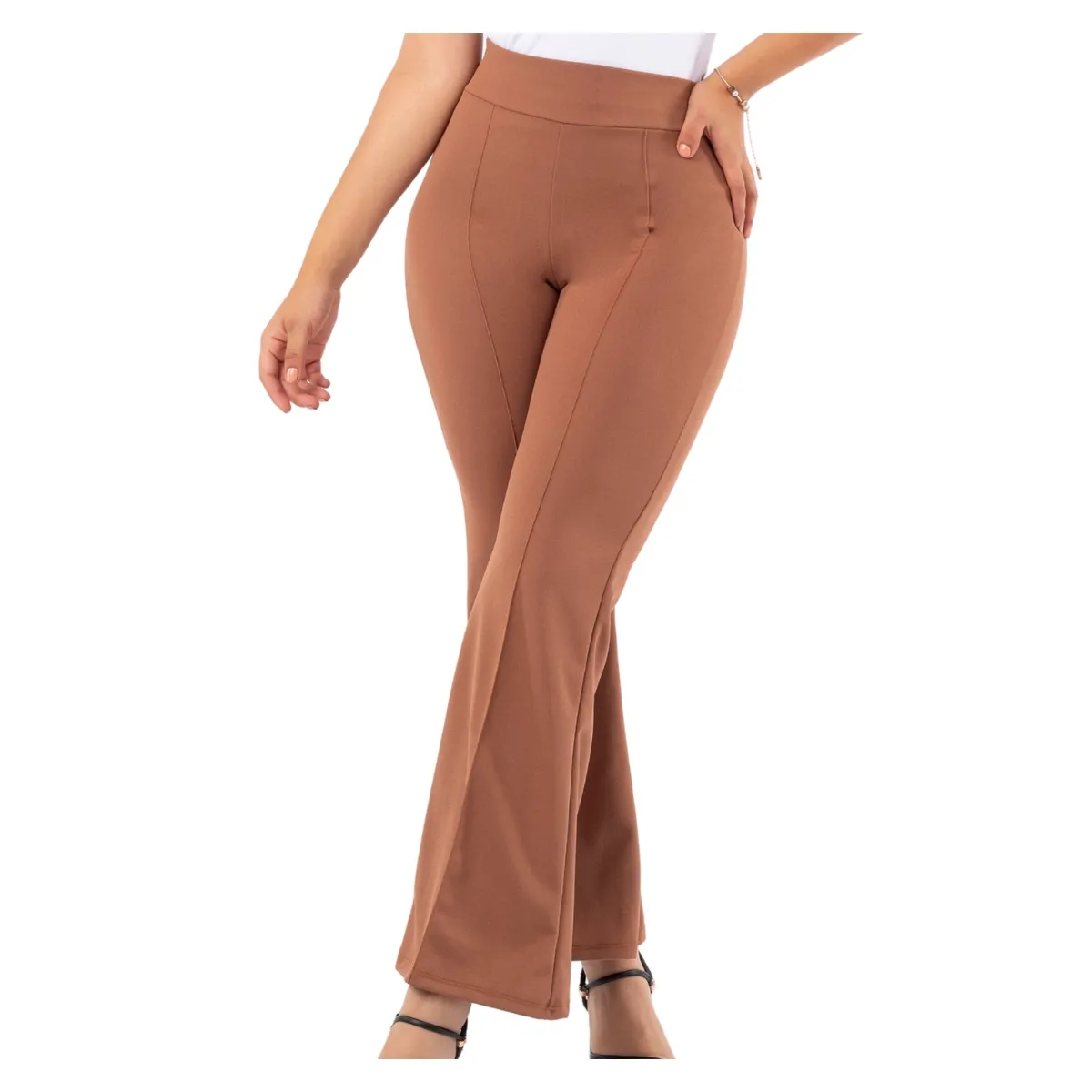 GENERICO - Pantalón Palazzo Scuba Marina Mujer