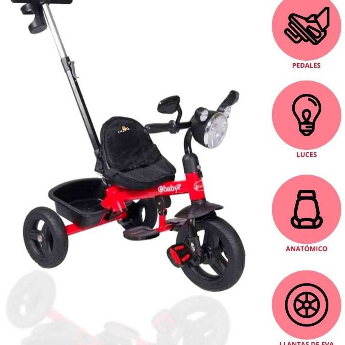 EBABY - Triciclo Guiador EBABY BROSE Rojo