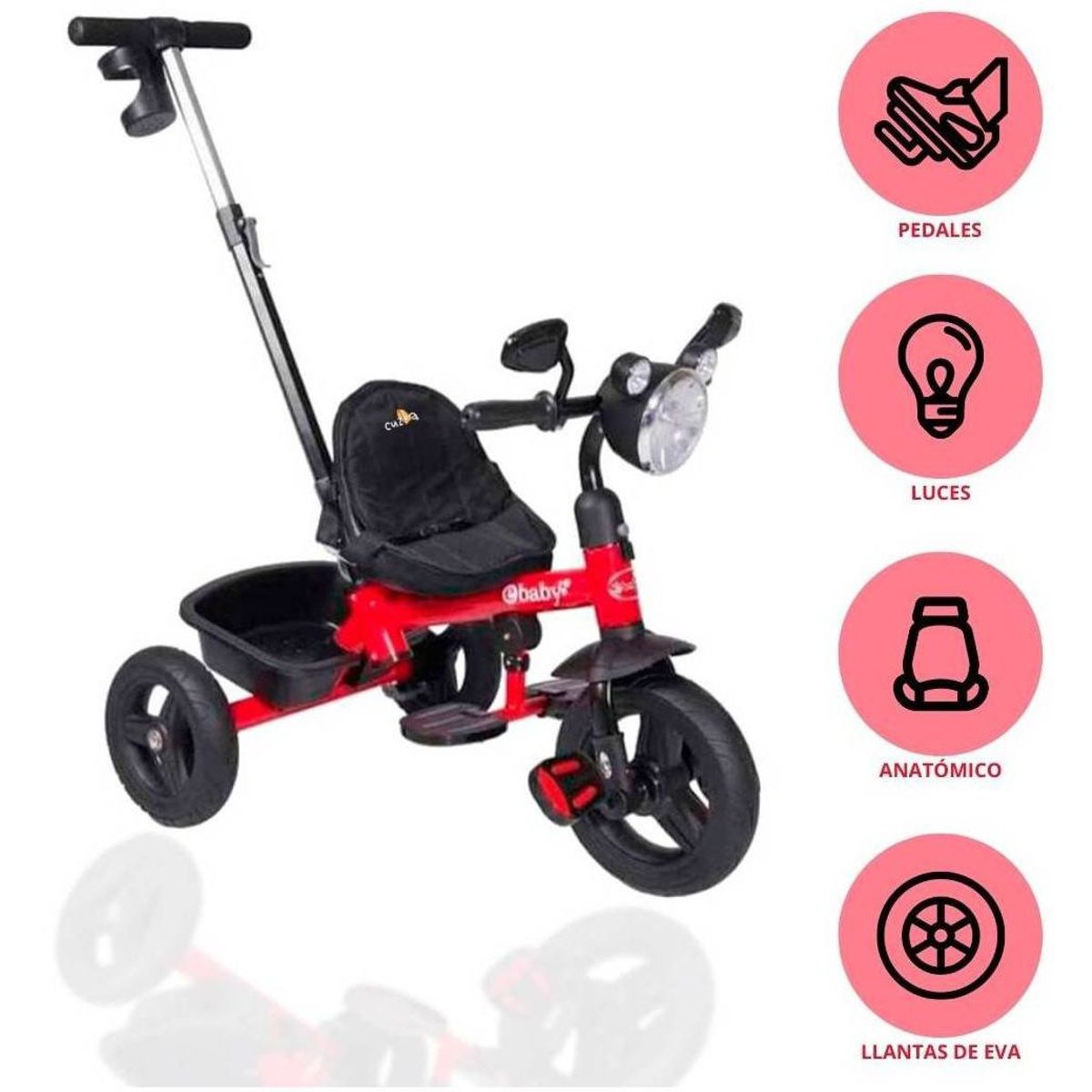 EBABY - Triciclo Guiador EBABY BROSE Rojo