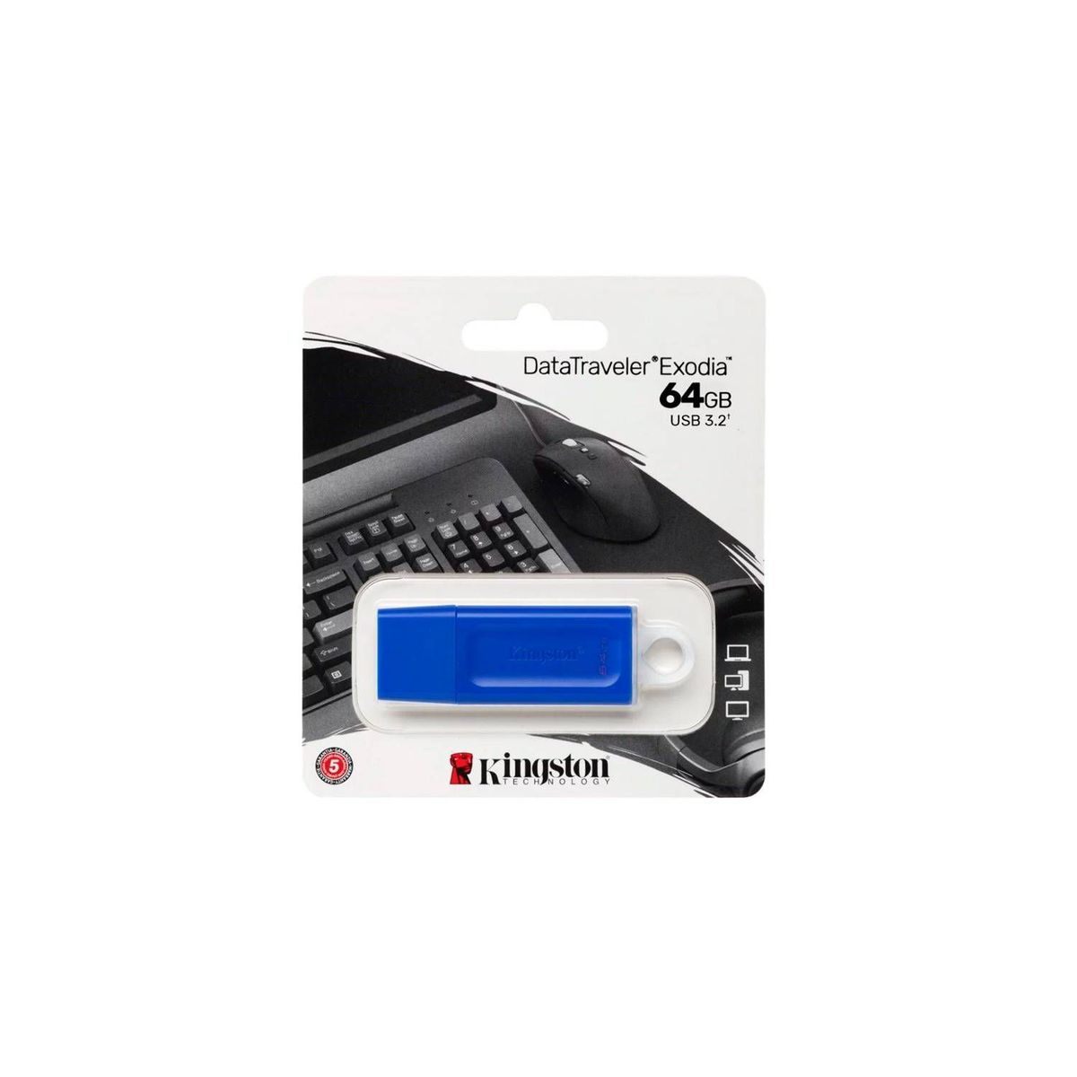 KINGSTON - MEMORIA USB KINGSTON EXODIA 64GB  AZUL.