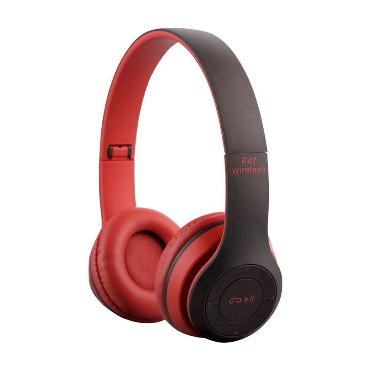 GENERICO - Audifonos p47 bluetooth 4.1 deportivos lee micro sd Rojo