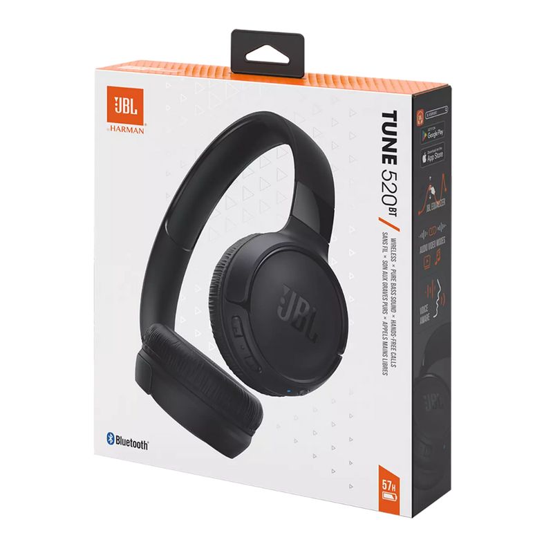 JBL - Nuevo Audífono Bluetooth JBL Tune 520BT Premium Hasta 57 Horas - Negro