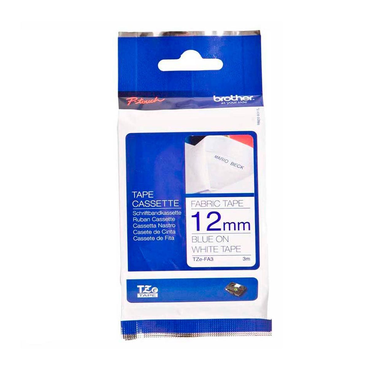 BROTHER - CINTA BROTHER TZE-FA3 AZUL MARINO SOBRE BLANCO P/N: TZEFA3