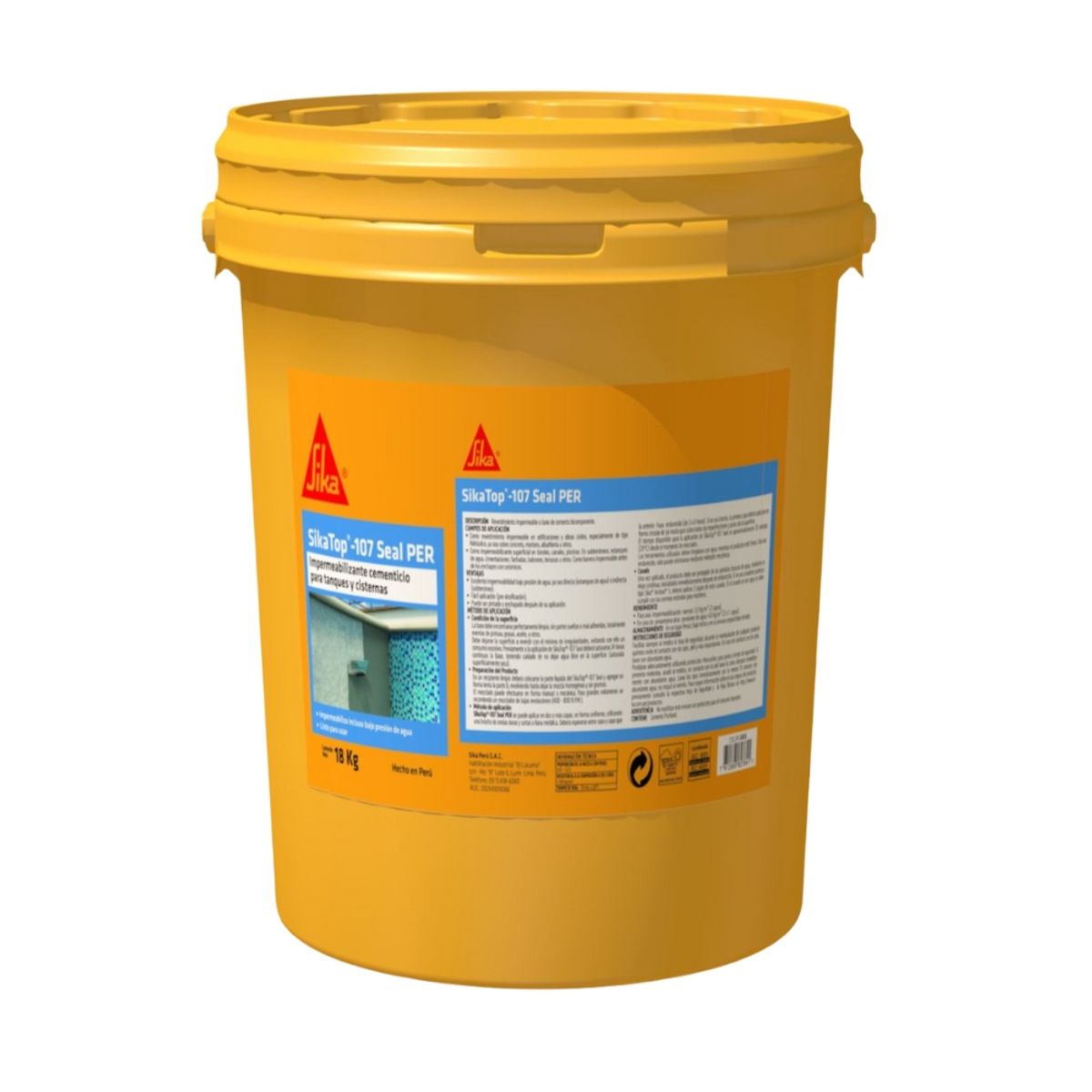 SIKA - Revestimiento Impermeable para Piscinas Sikatop 107 Seal Gris 18 Kg