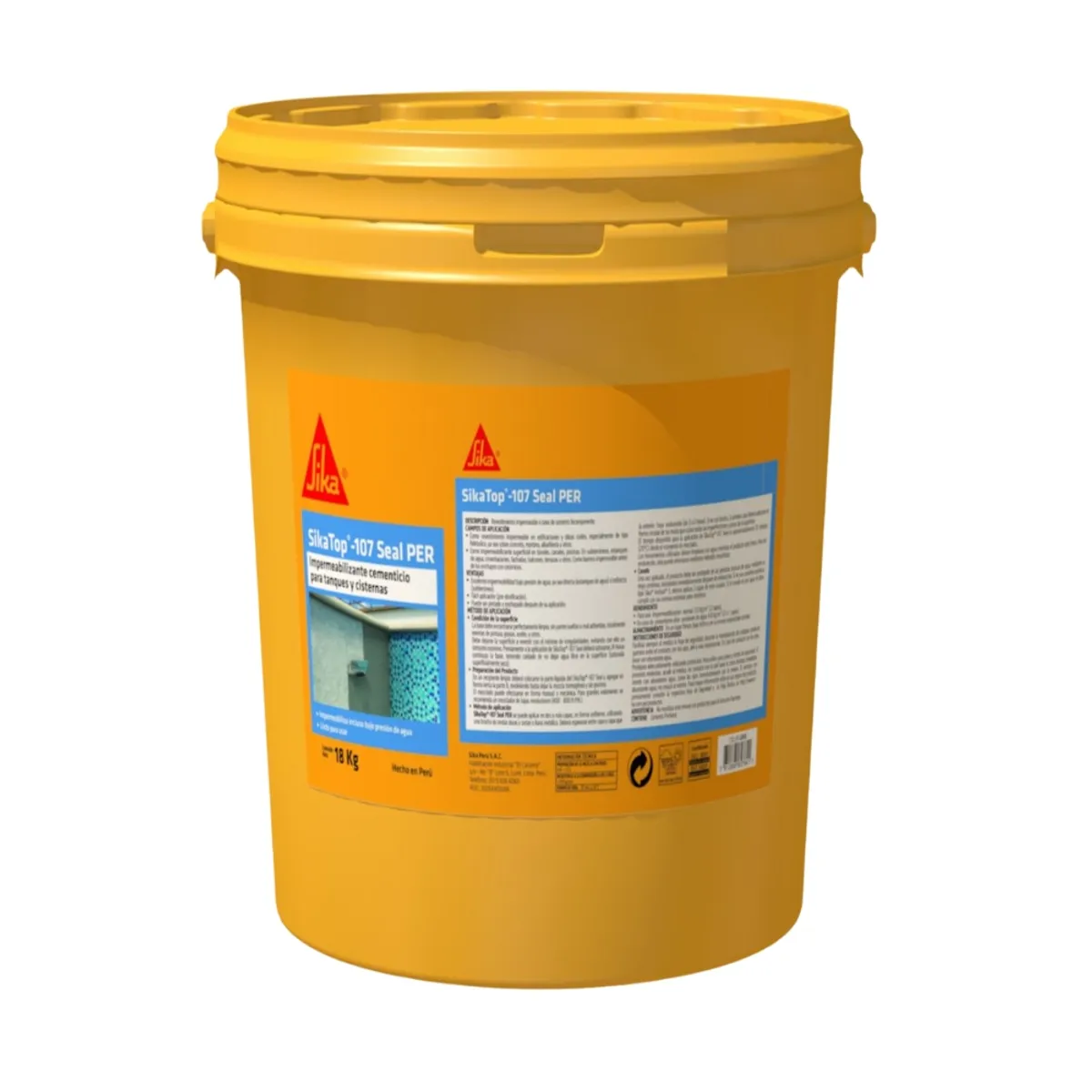 SIKA - Revestimiento Impermeable para Piscinas Sikatop 107 Seal Gris 18 Kg