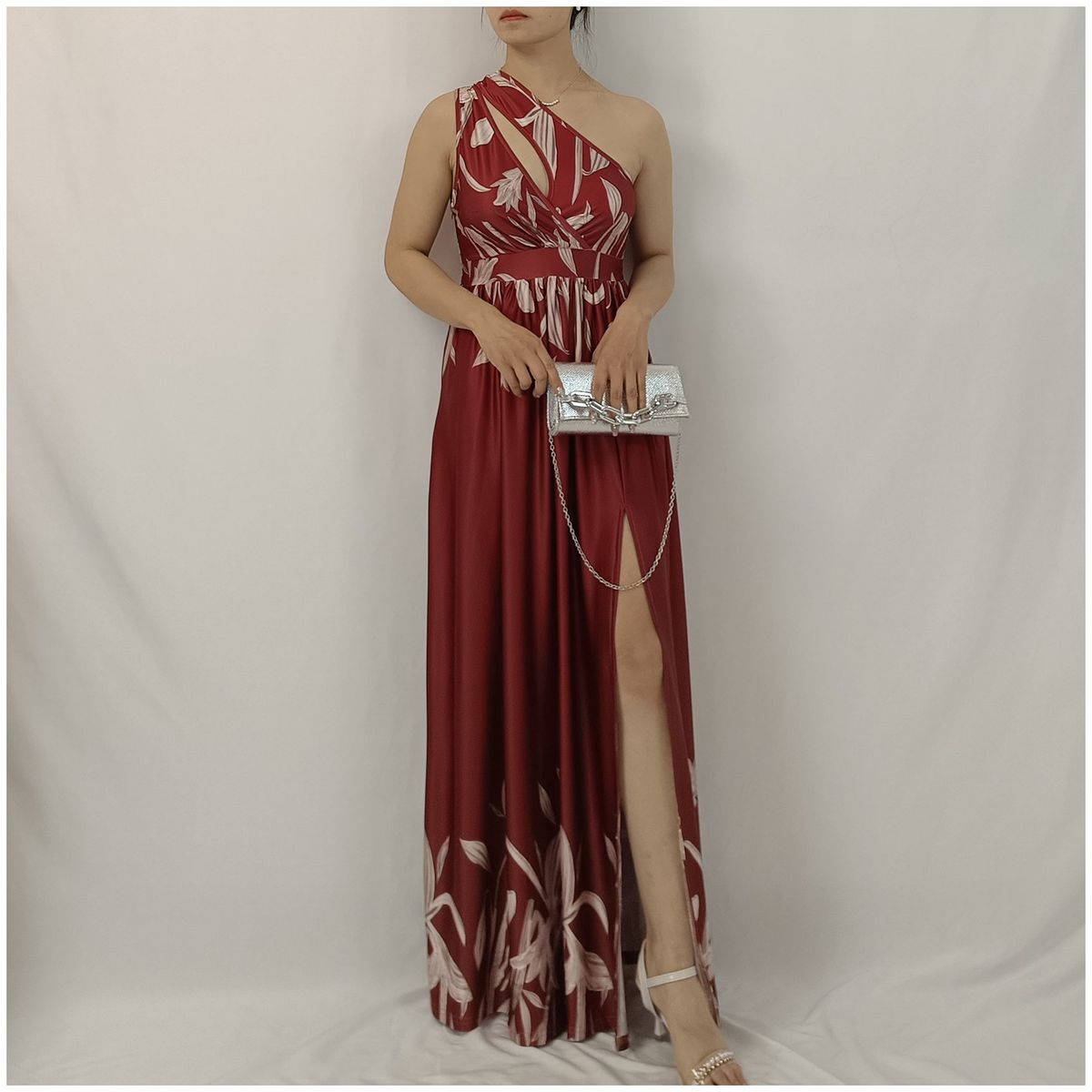 RINODERINA - Vestido Elegante Largo Moda RinoDeRina Tejido seda leche - Regalo