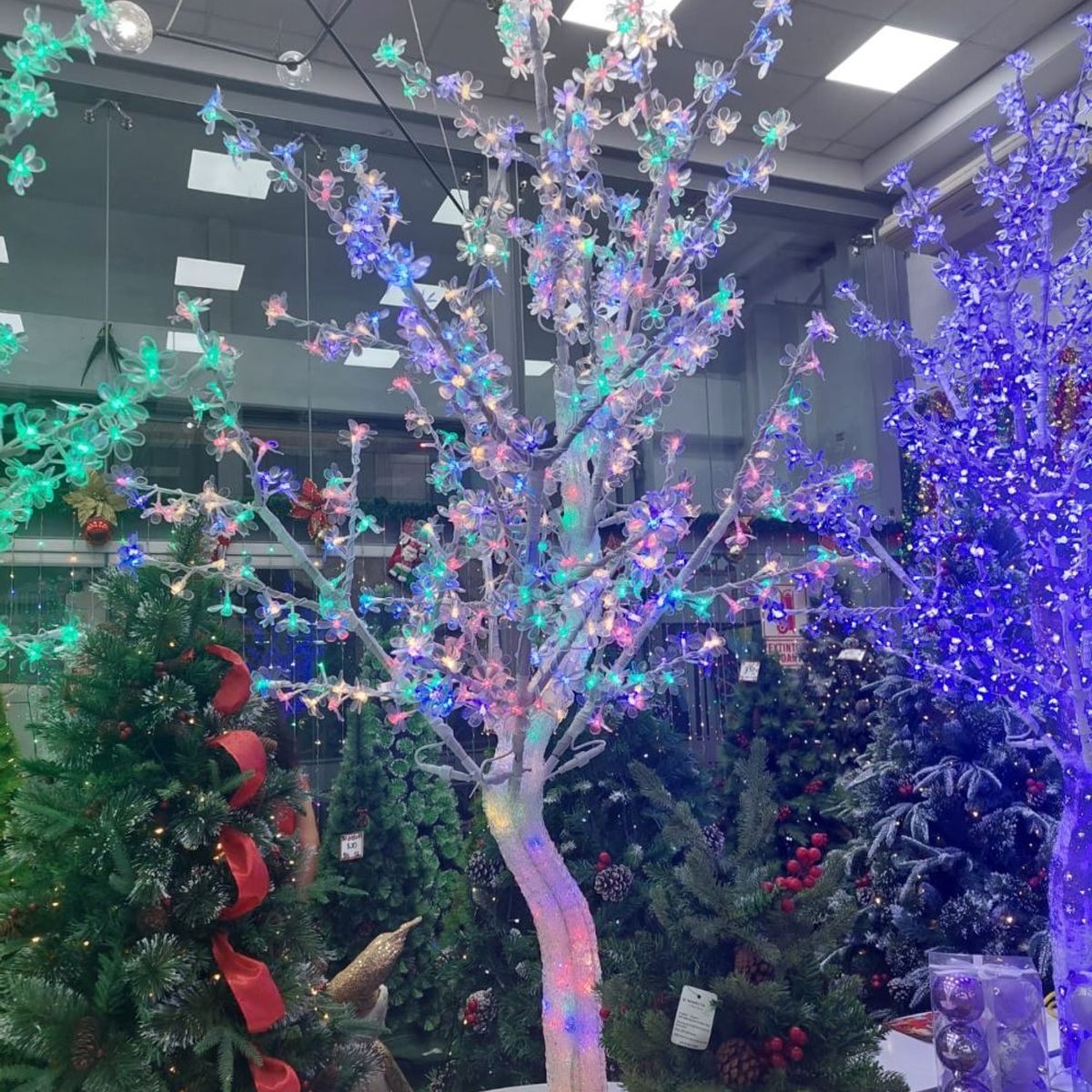 GENERICO - Árbol de Navidad bonsai con luz LED multicolor