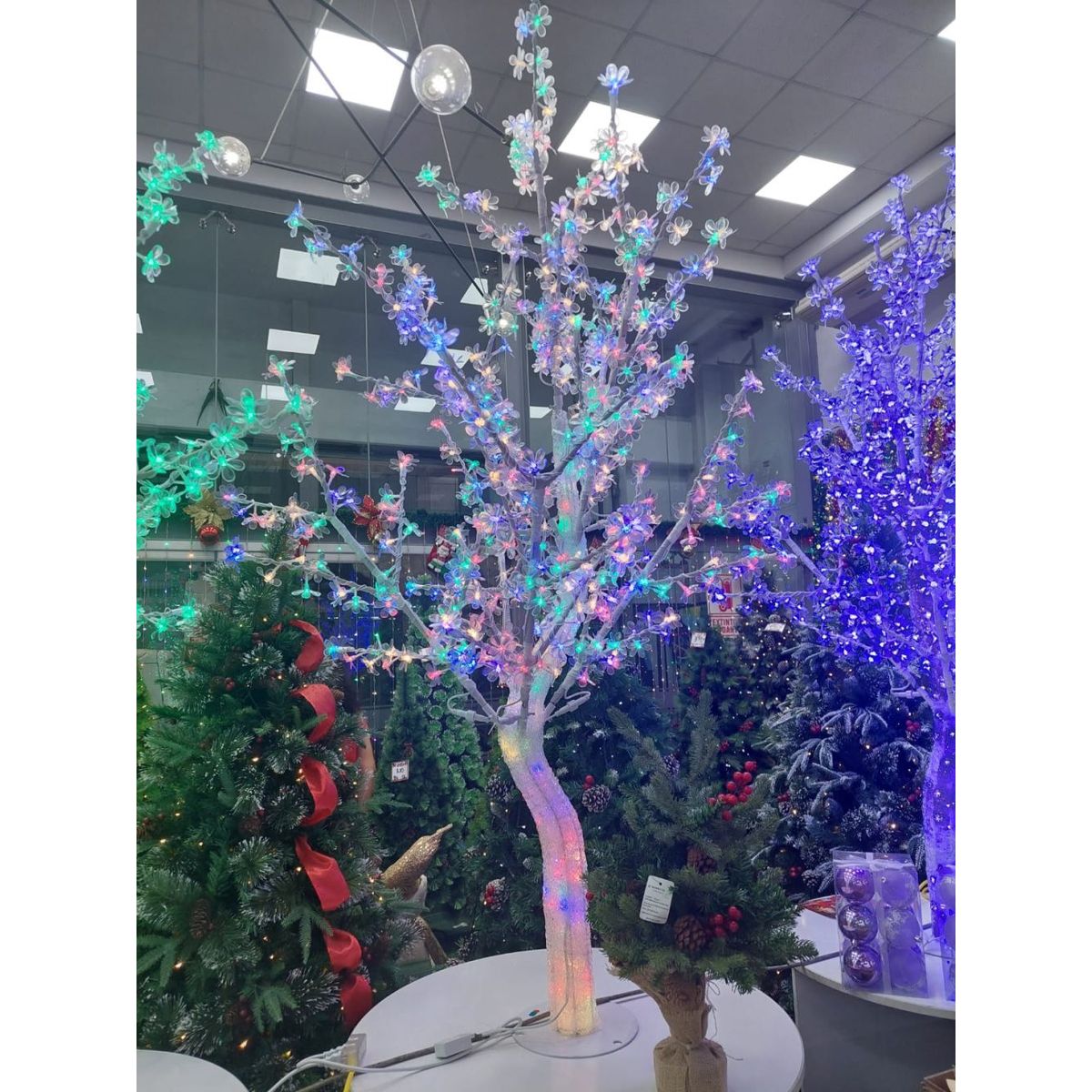 GENERICO - Árbol de Navidad bonsai con luz LED multicolor