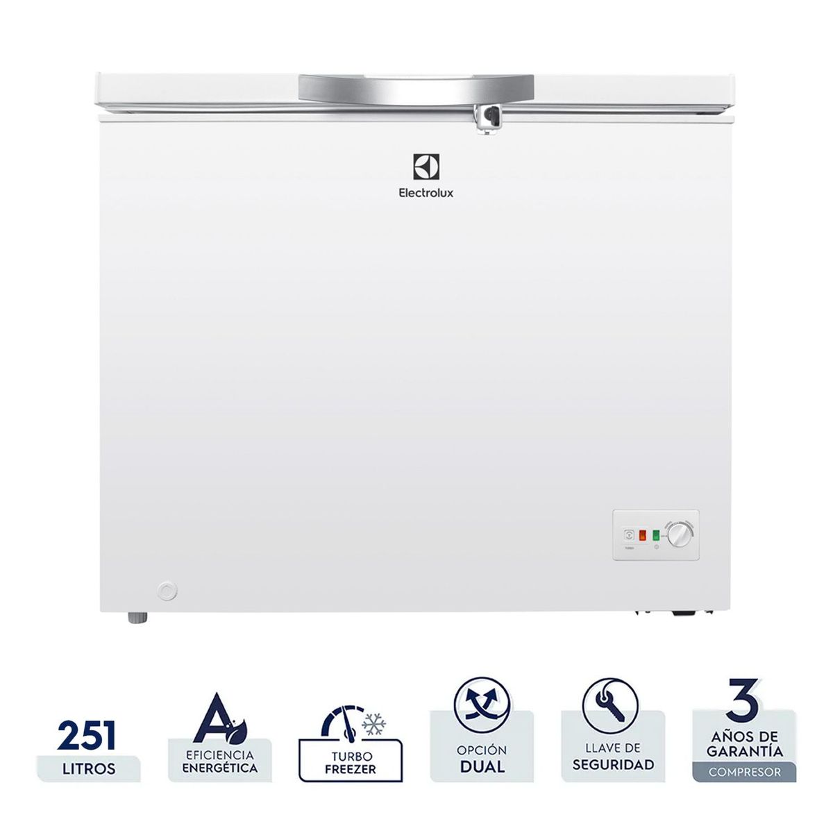 ELECTROLUX - Congelador Electrolux Horizontal Frost 251 Litros EFCC25C2HUW