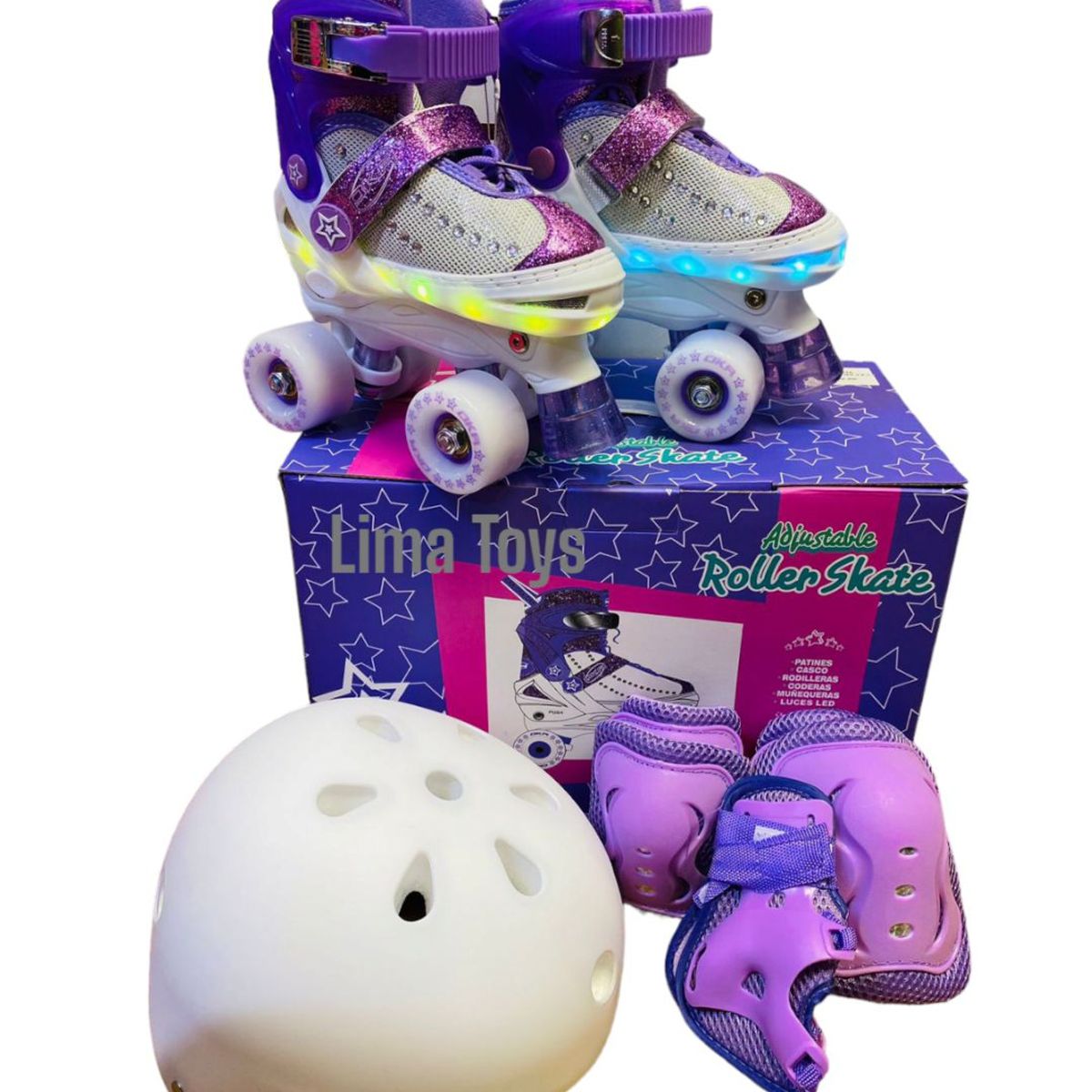 OKA - PATIN 4 RUEDAS OKA LILA CON LUCES TALLA S