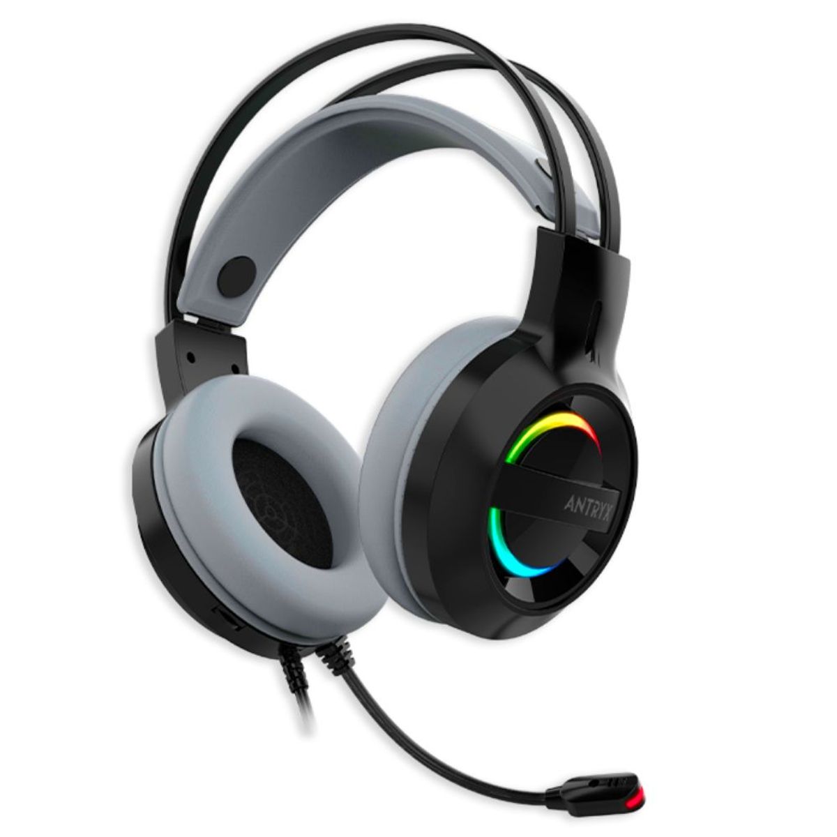 ANTRYX - AUDIFONO CON MICROFONO GAMER ANTRYX IRIS-K GRAY 7.1 VIRTUAL USB