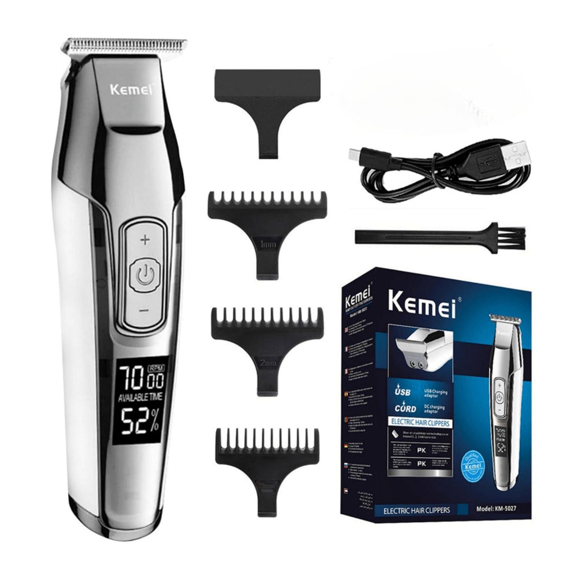 KEMEI - Patillera, Trimmer profesional Kemei km-5027 con 4 velocidades