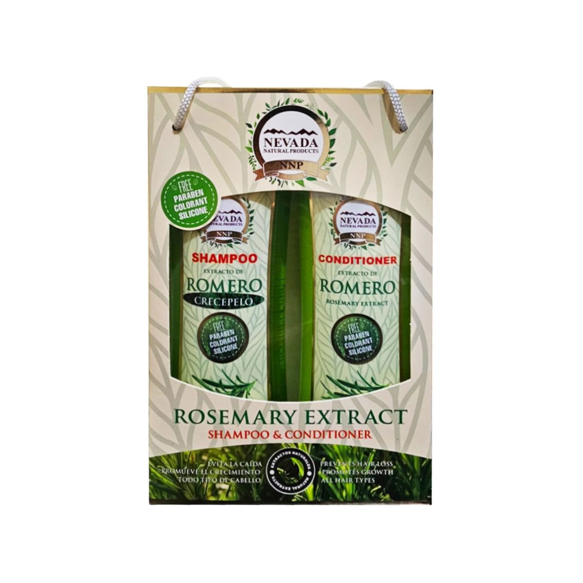 NEVADA NATURAL PRODUCTS - Set Shampoo Romero Crecepelo y Acondicionador 420ml