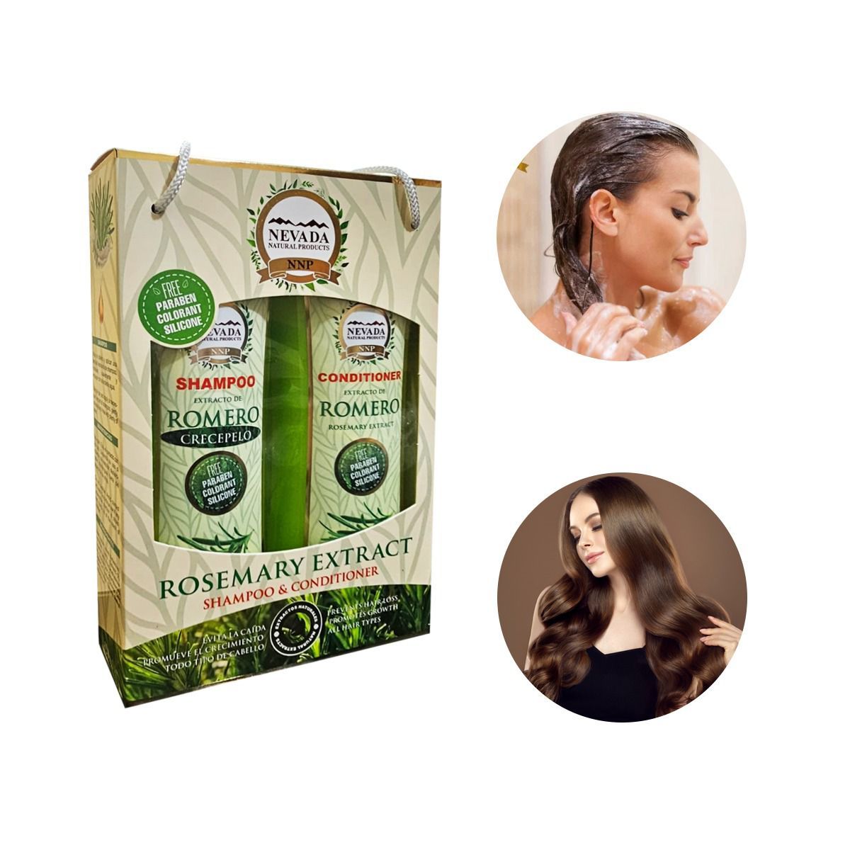 NEVADA NATURAL PRODUCTS - Set Shampoo Romero Crecepelo y Acondicionador 420ml