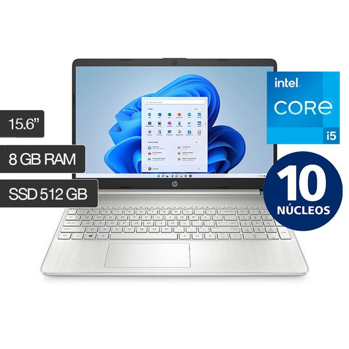 HP - LAPTOP HP 15-DY5000LA INTEL CORE I5 12VA GEN 8GB 512GB SSD 15.6" FHD WINDOWS 11