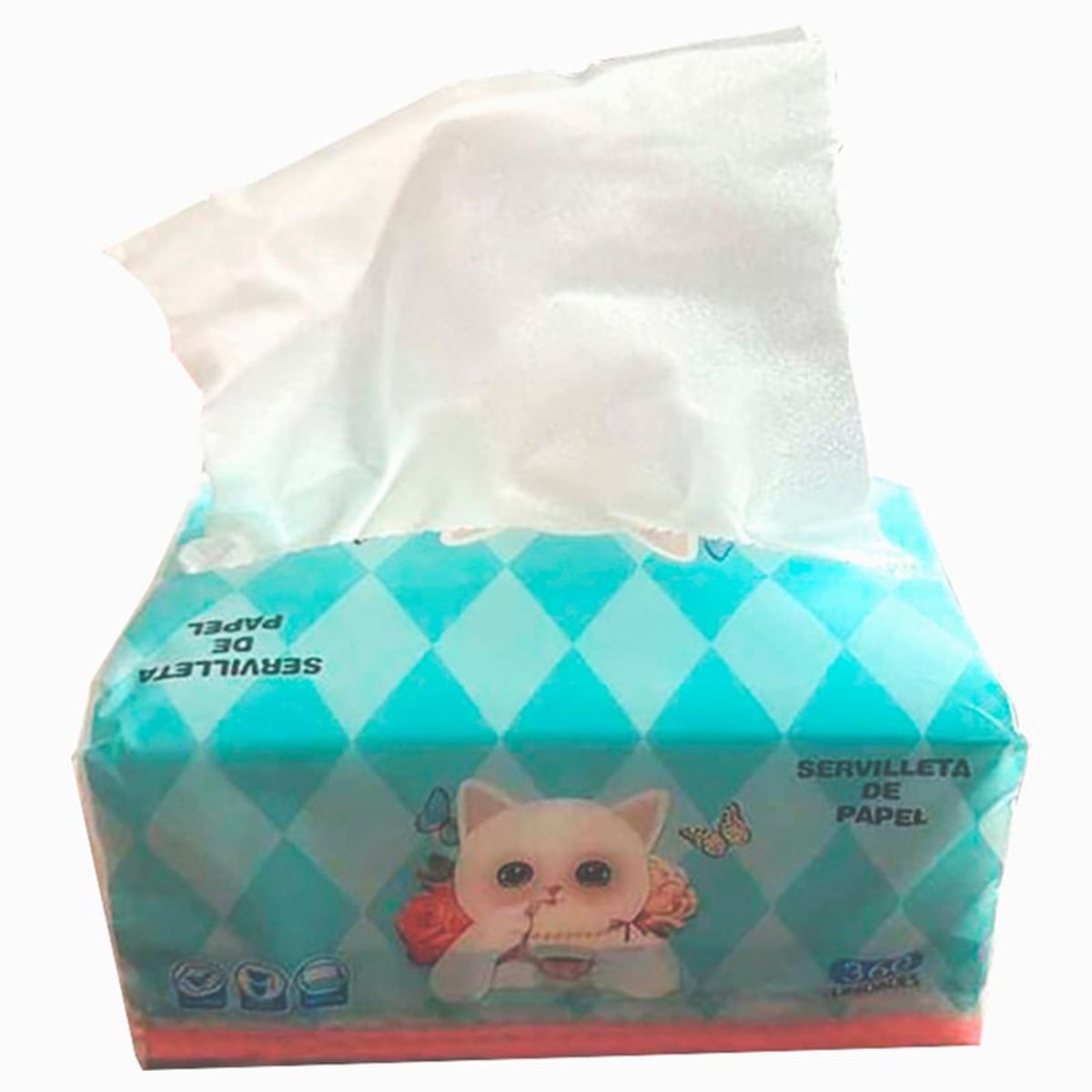 GENERICO - Pack 10 paquetes de Servilletas desechables tipo papel Tissue - Gato