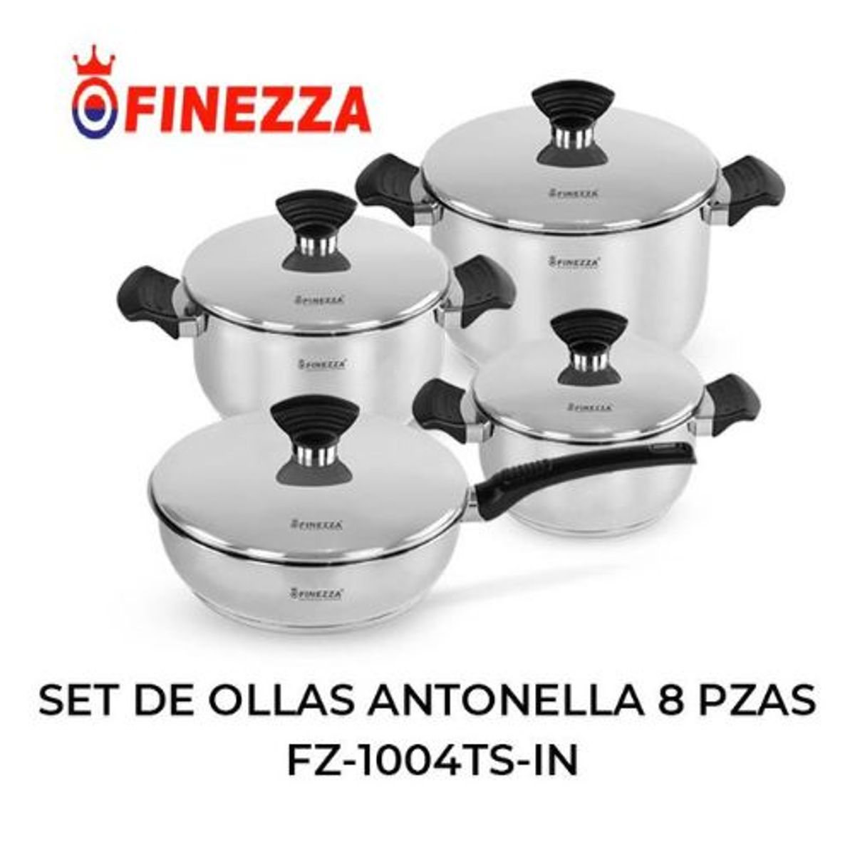 FINEZZA - SET DE OLLAS ANTONELLA 8 PZAS FZ-1004TS-IN.