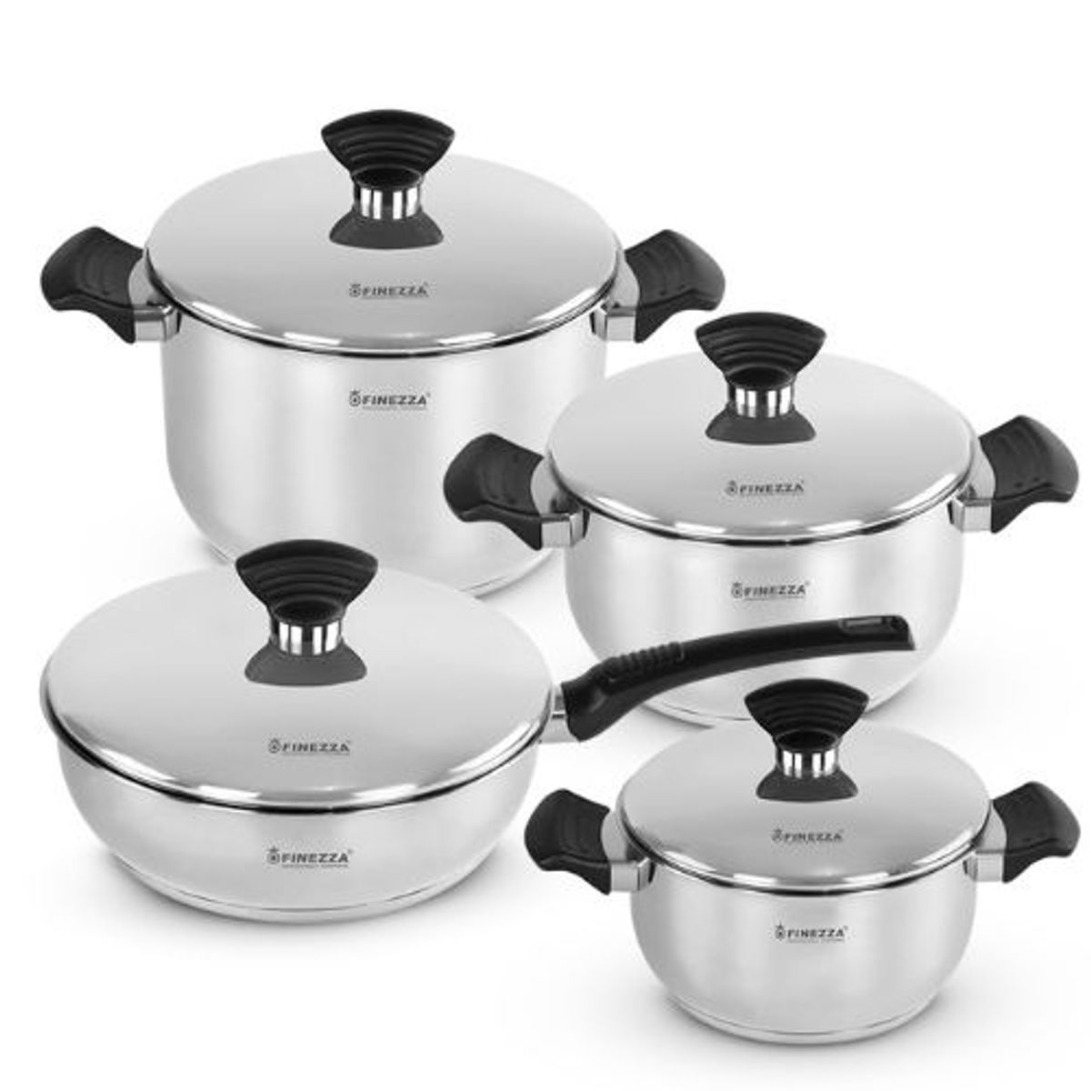 FINEZZA - SET DE OLLAS ANTONELLA 8 PZAS FZ-1004TS-IN.