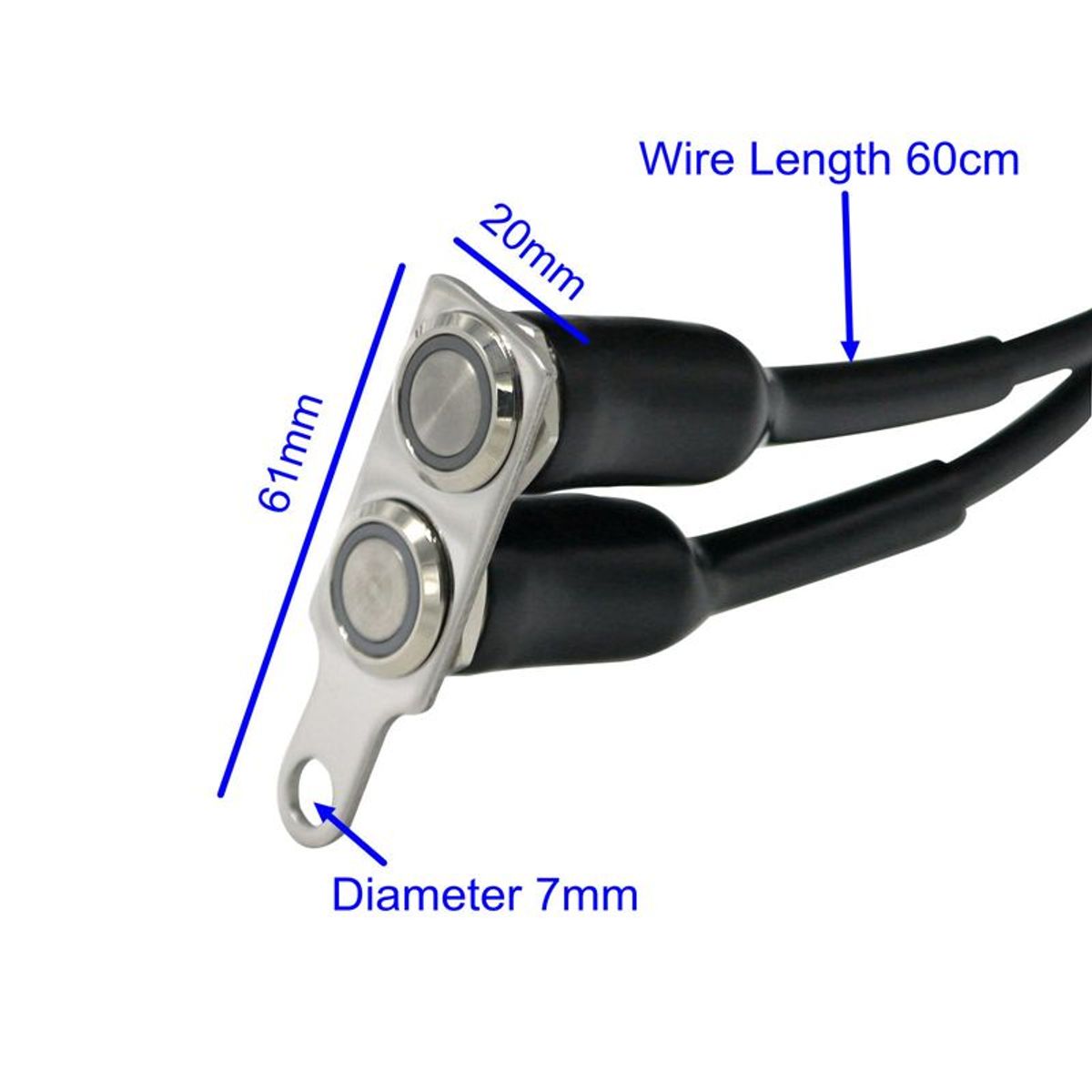 GENERICO - BOTON INTERRUPTOR LED DOBLE ENCENDIDO Y APAGADO